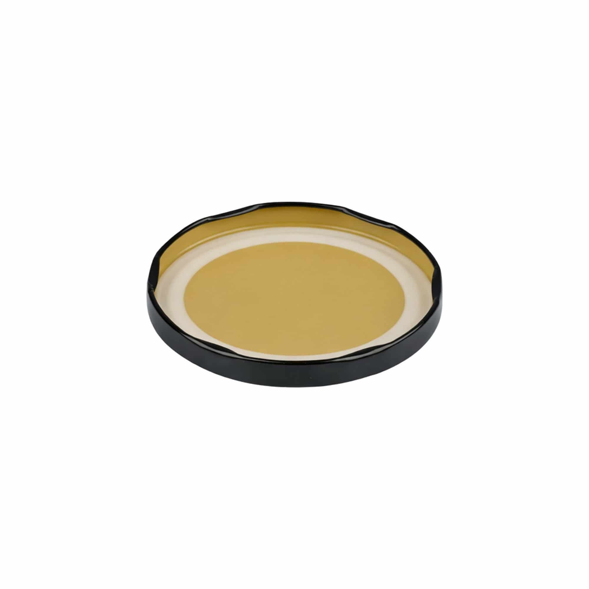 Twist-off lid, tinplate, sterilizable, black, for opening: TO 82