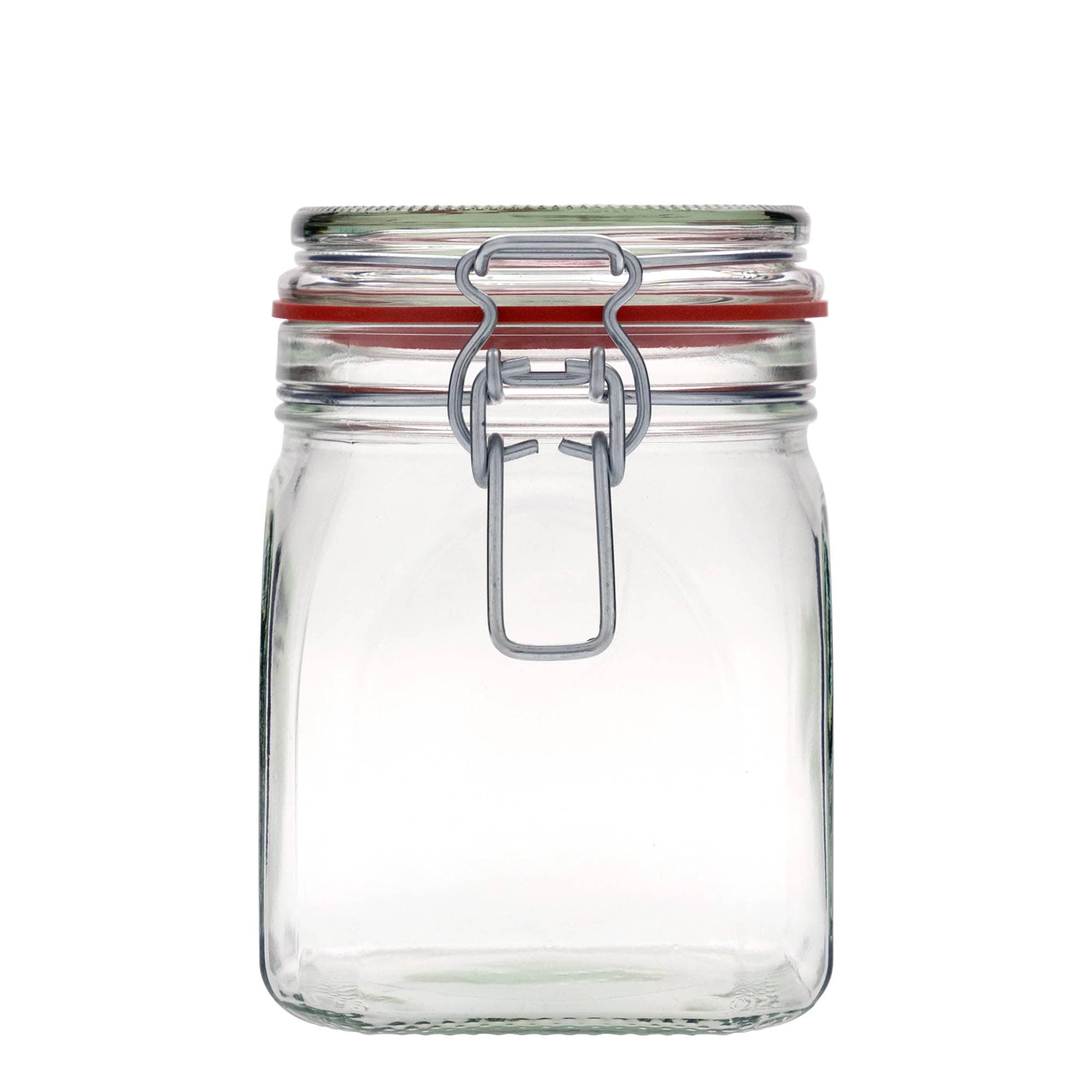 900 ml wire bail jar, square, opening: wire bail closure