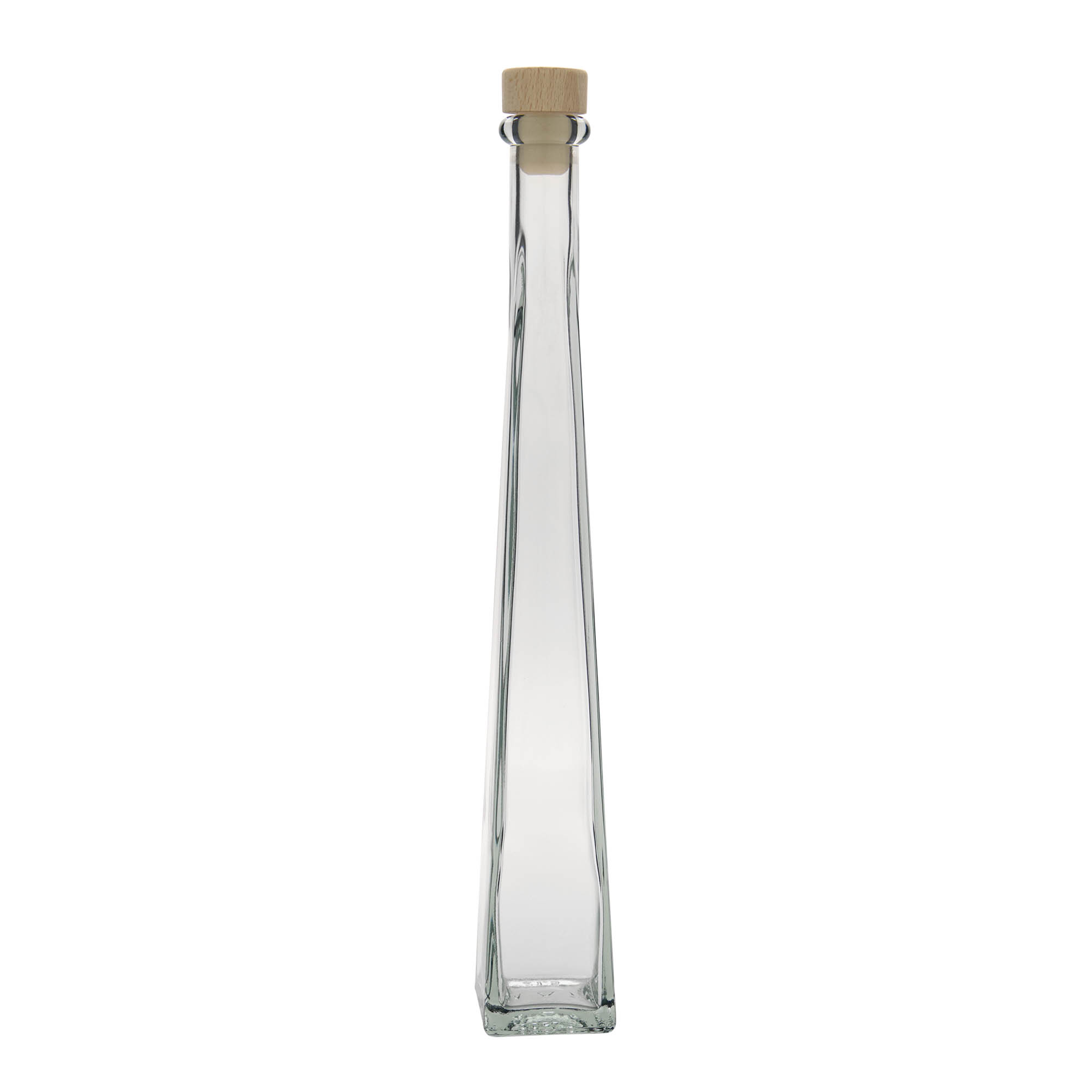 200 ml glass bottle 'Dama Quadrato', square, opening: cork