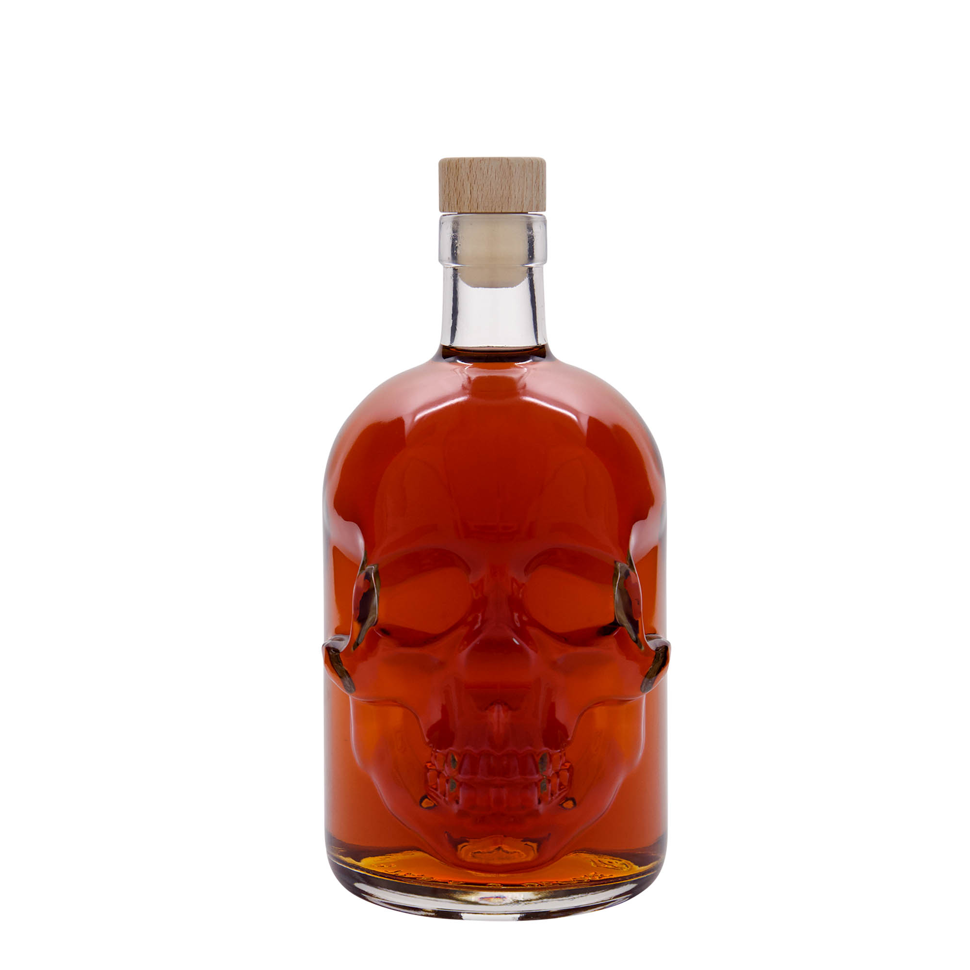 700 ml glass bottle 'Skull', closure: cork