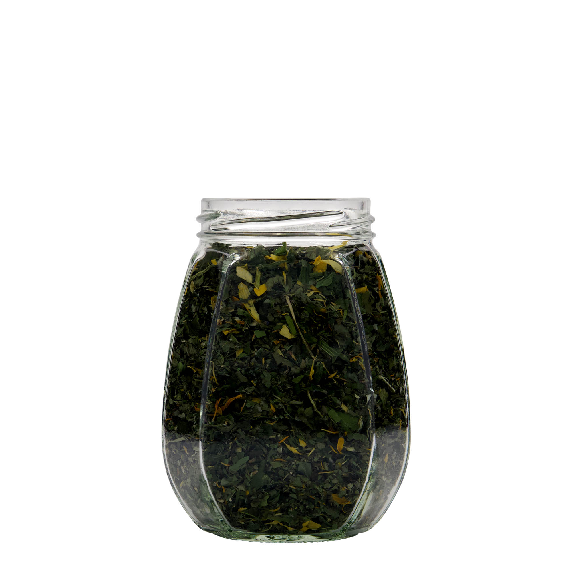 385 ml decorative jar, hexagonal, opening: Twist-Off (TO 63) 385 ml decorative jar, hexagonal, opening: Twist-Off (TO 63)