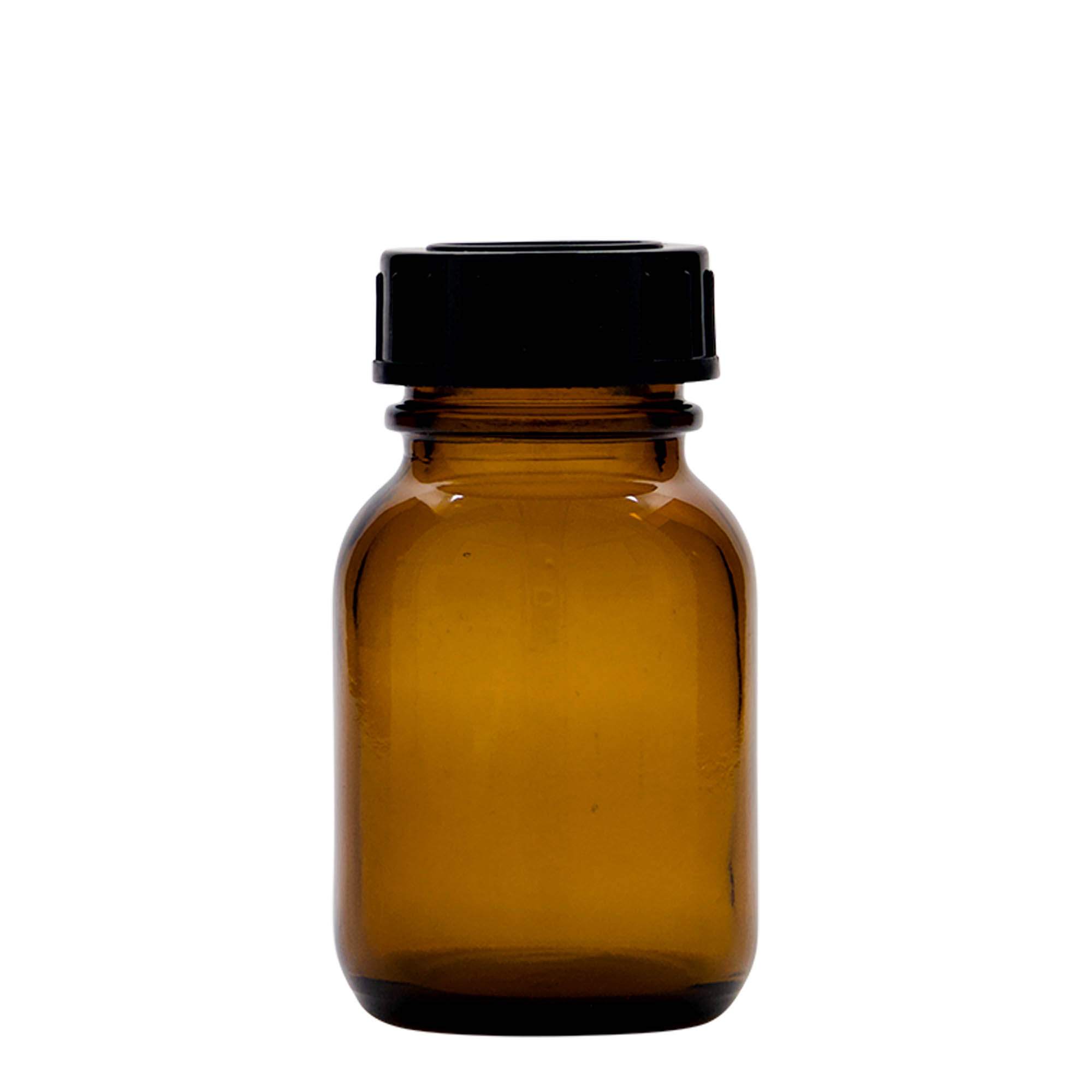 50 ml wide-neck glass, brown, opening: DIN 32