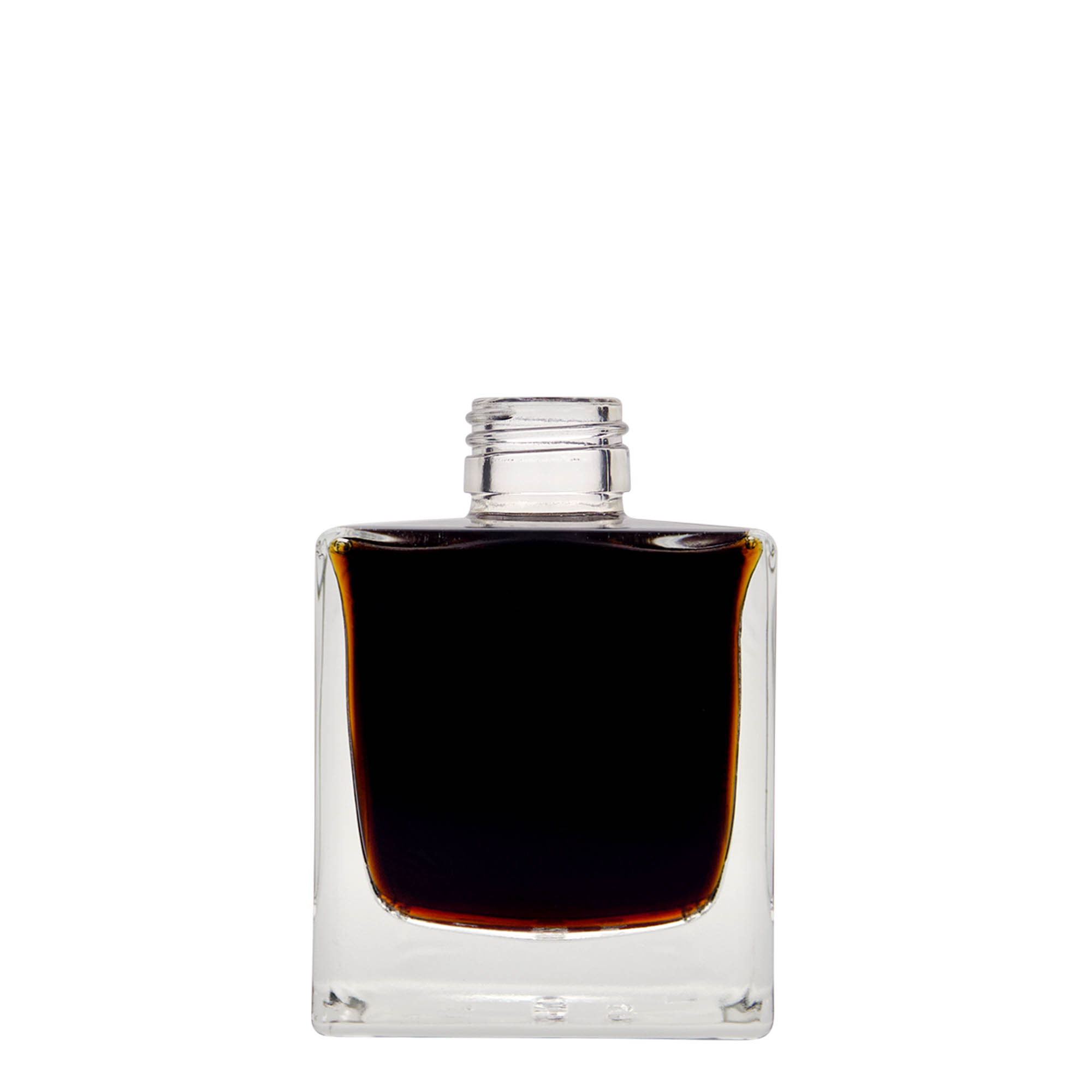 200 ml glass bottle 'Cube', square, opening: PP 28 200 ml glass bottle 'Cube', square, opening: PP 28