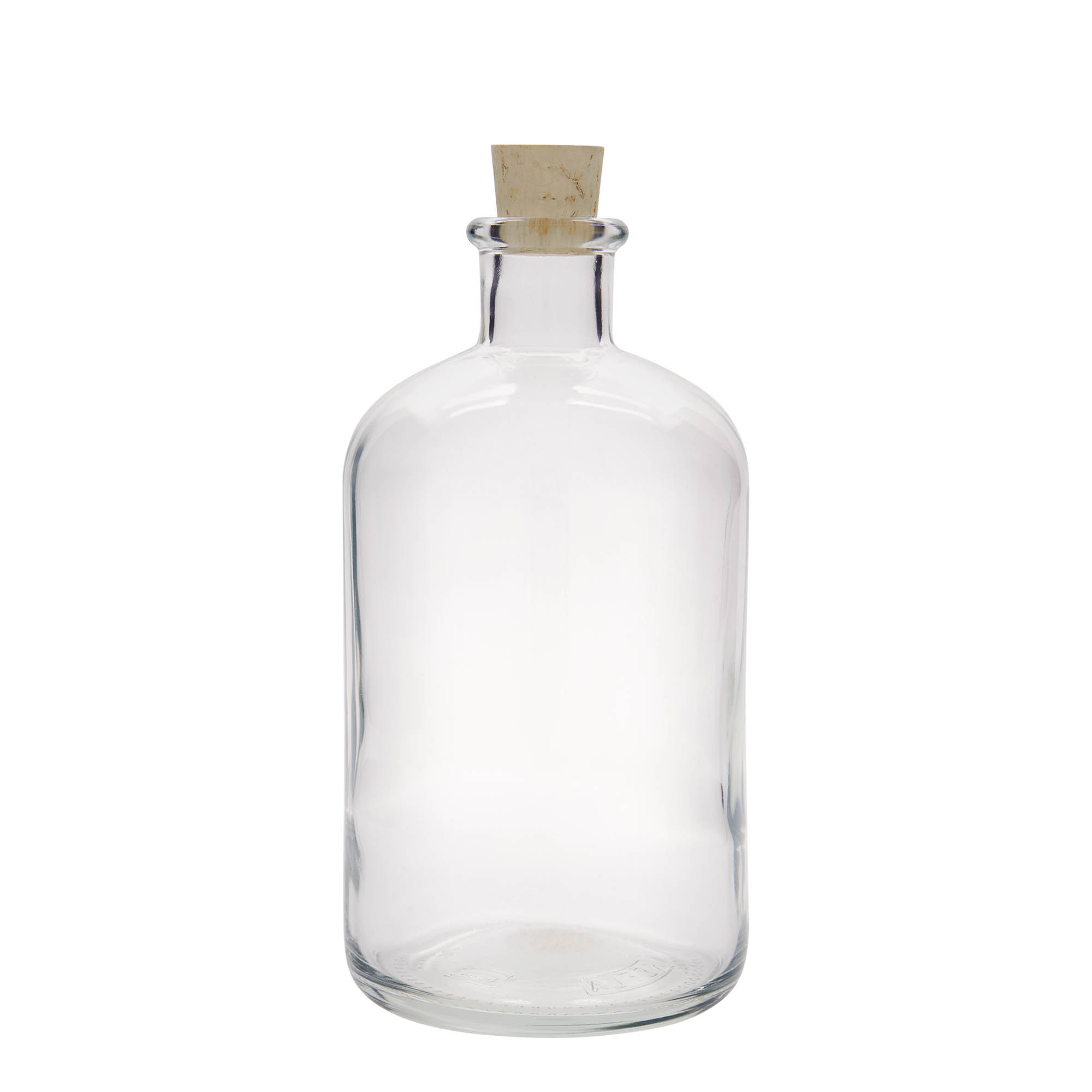 1,000 ml glass bottle apothecary, opening: cork 1,000 ml glass bottle apothecary, opening: cork