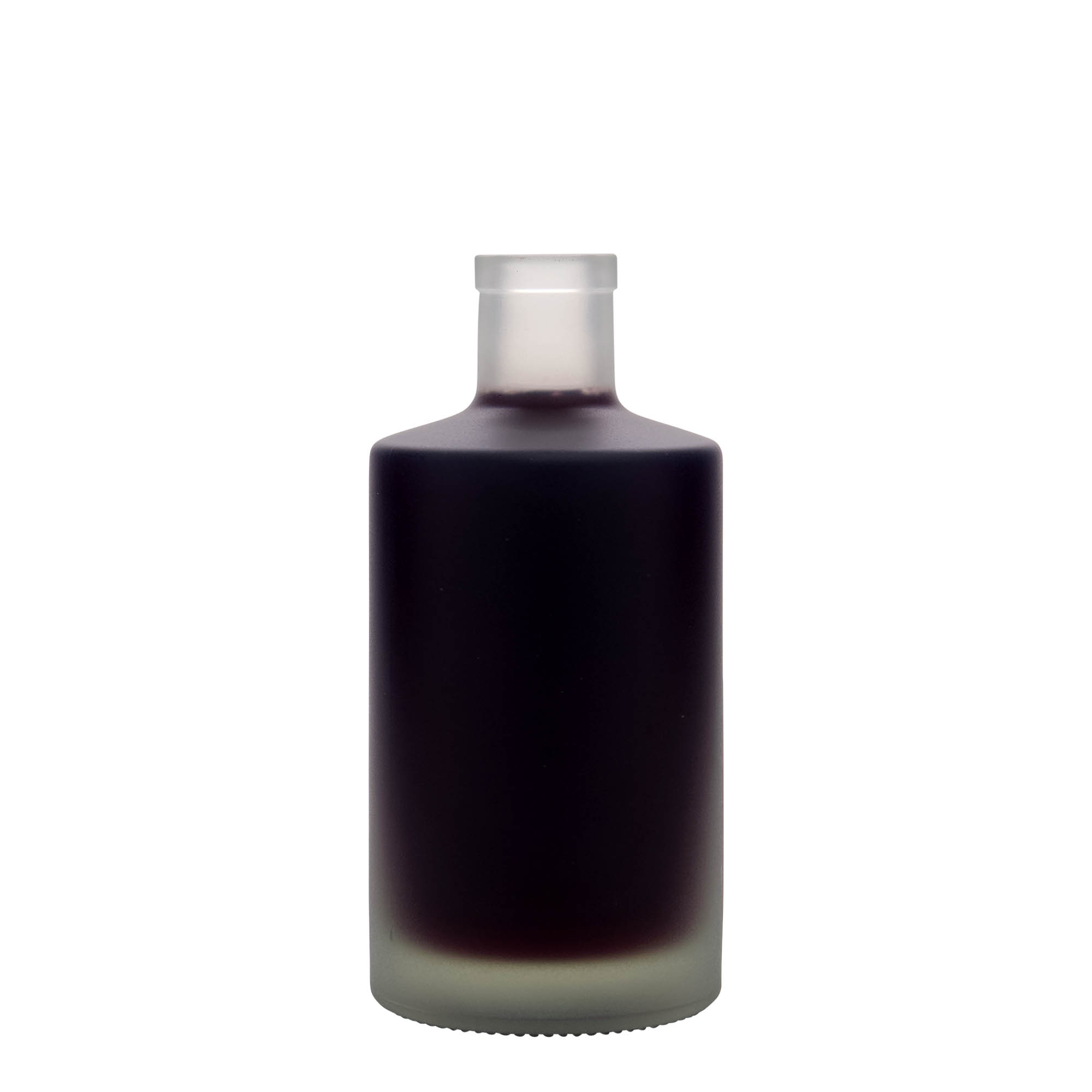500 ml glass bottle 'Caroline', frosted, neck: cork