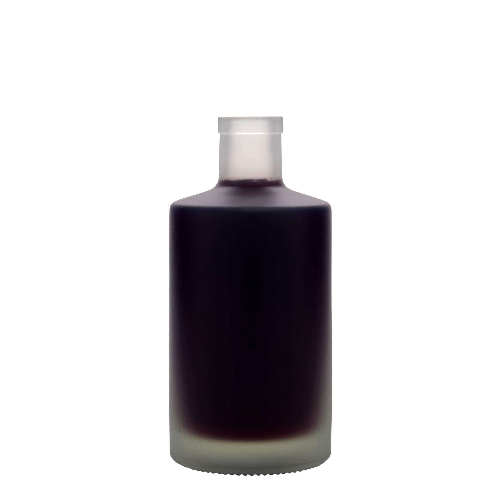 500 ml glass bottle ‘Caroline’, frosted, neck: cork
