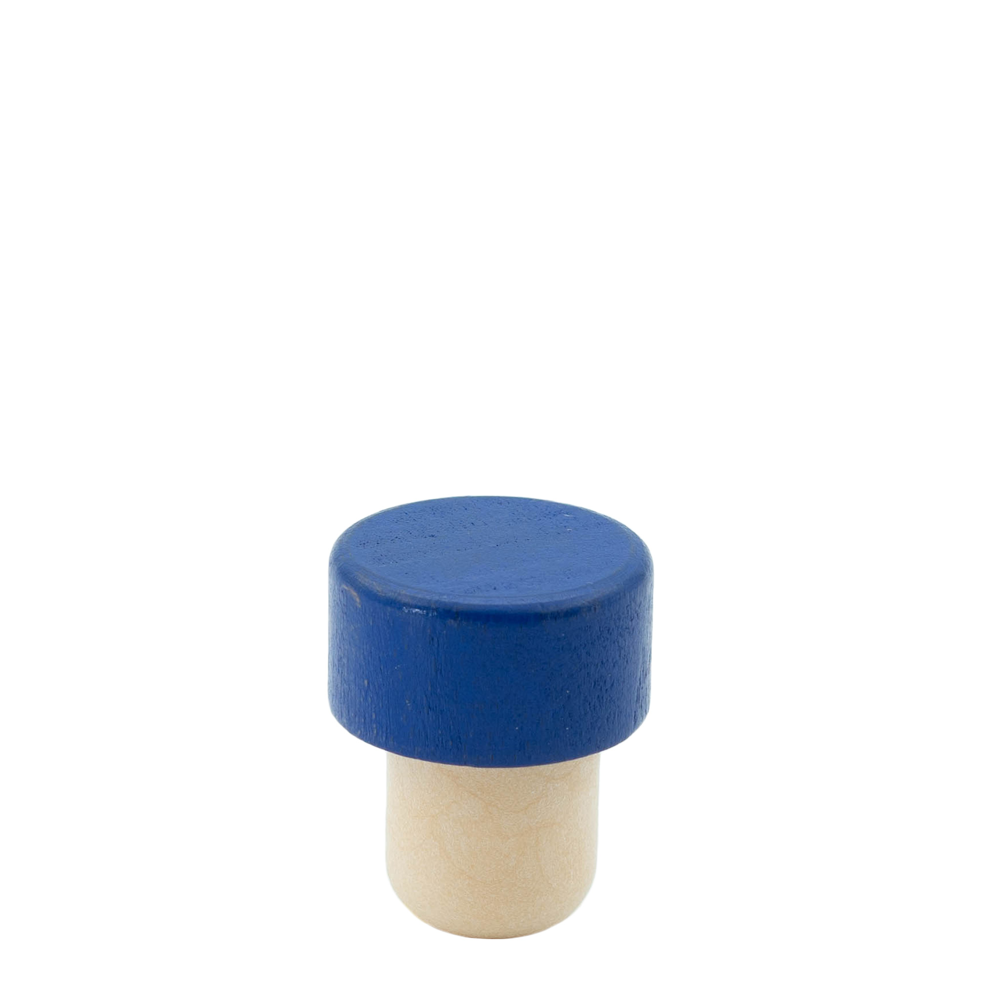 19 mm mushroom cork, wood, blue, for opening: cork