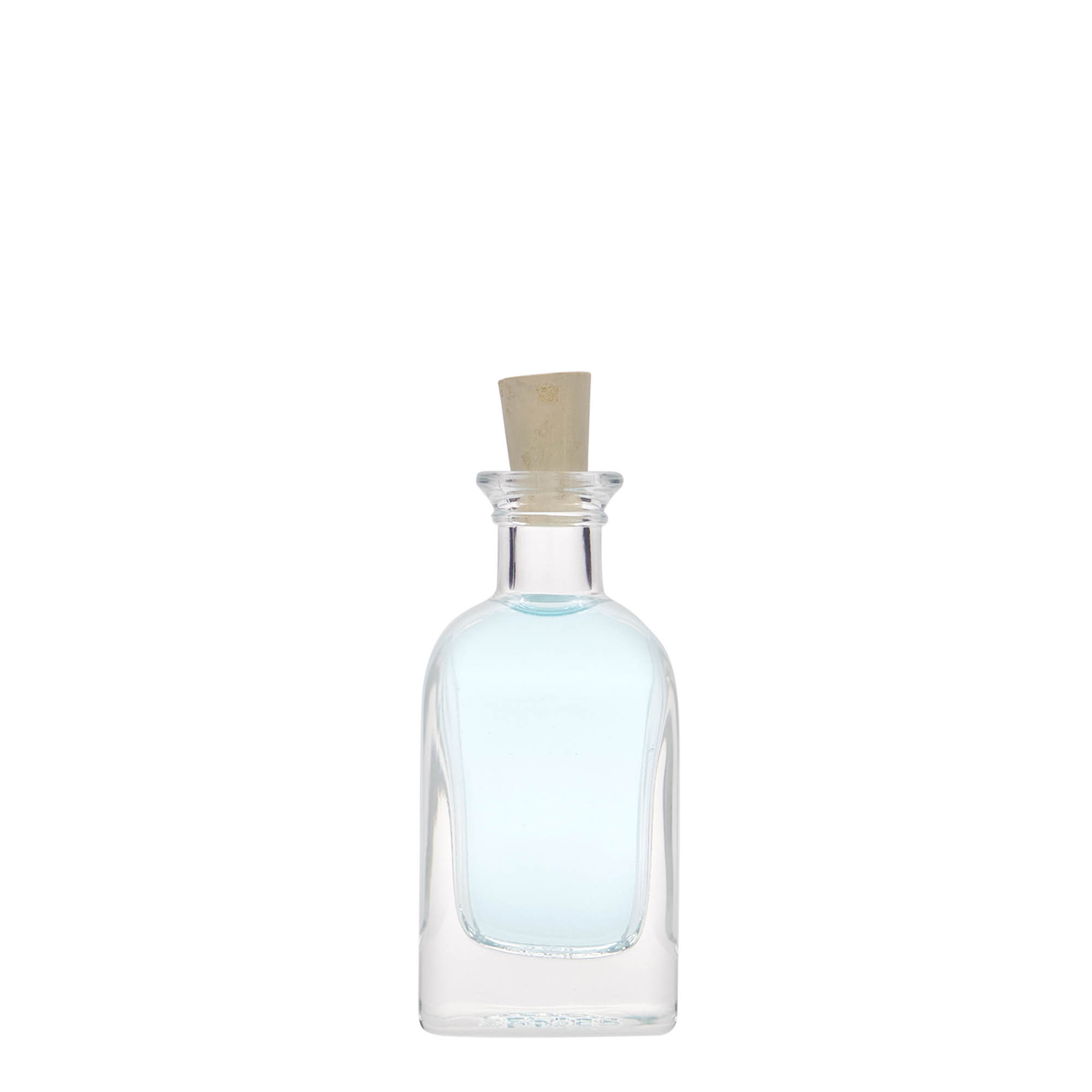 40 ml glass apothecary bottle Carré, square, closure: cork