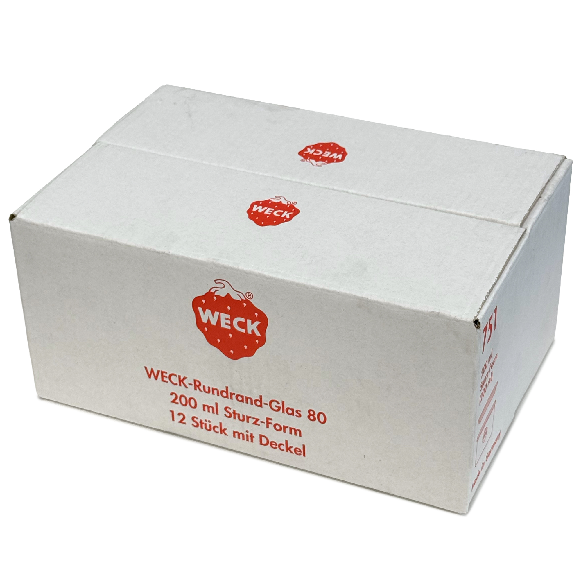 12x 200 ml WECK inverted jar with glass lid RR 80