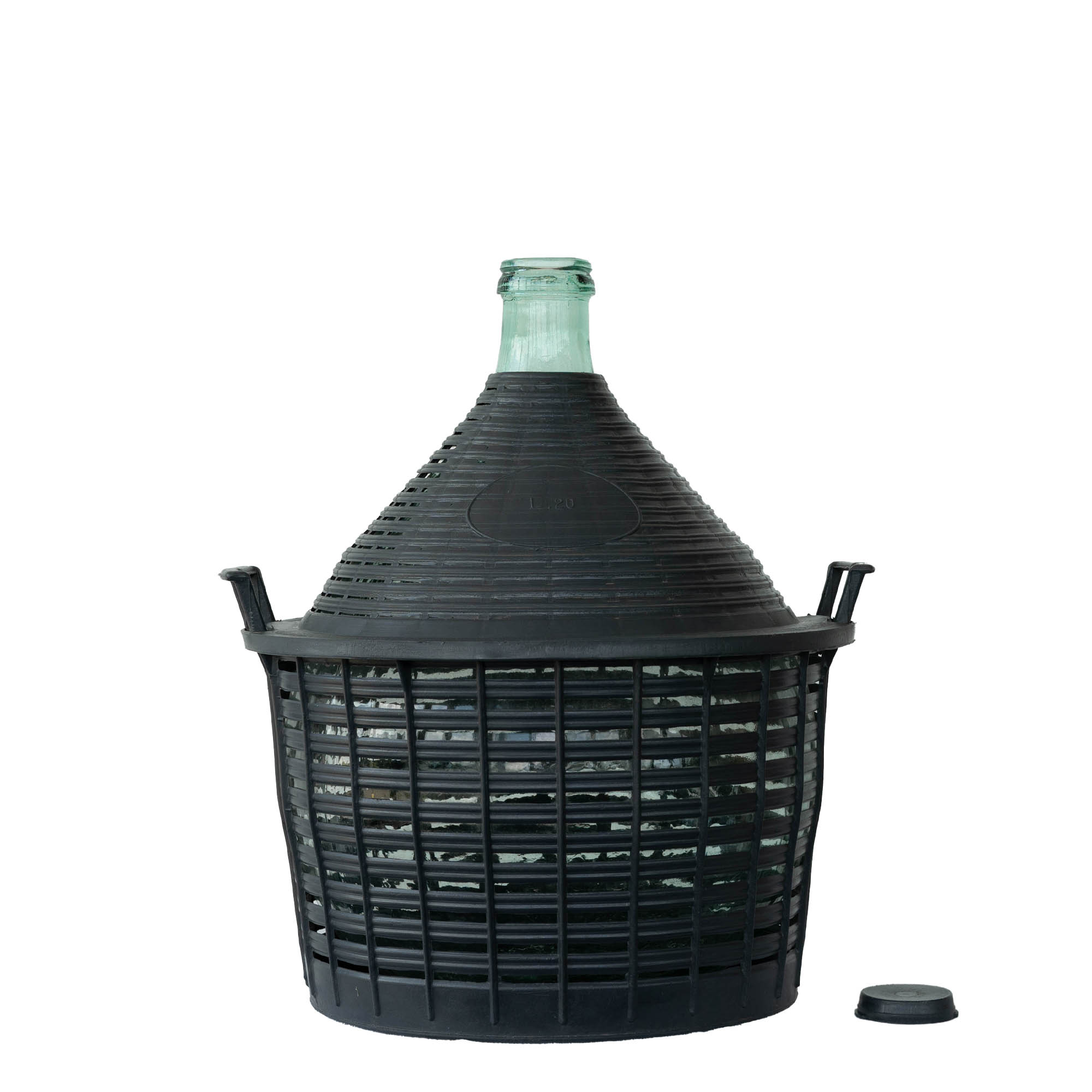 20 l narrow-necked balloon bottle, glass, opening: slip lid