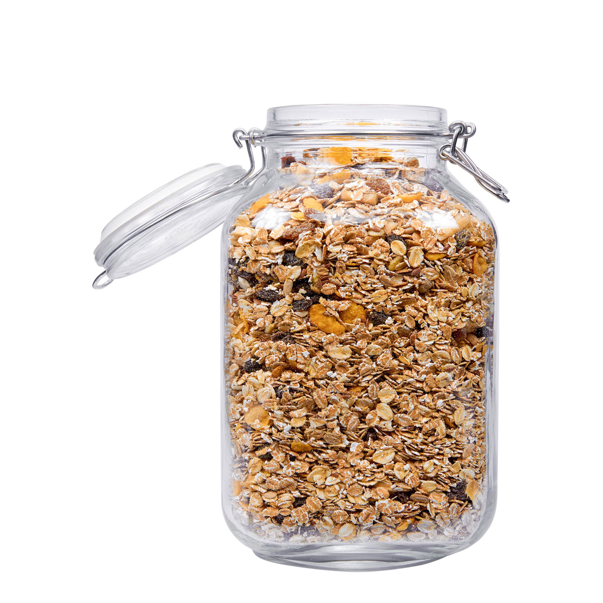 3,000 ml wire bail jar 'Fido', square, opening: wire bail closure 3,000 ml wire bail jar 'Fido', square, opening: wire bail closure