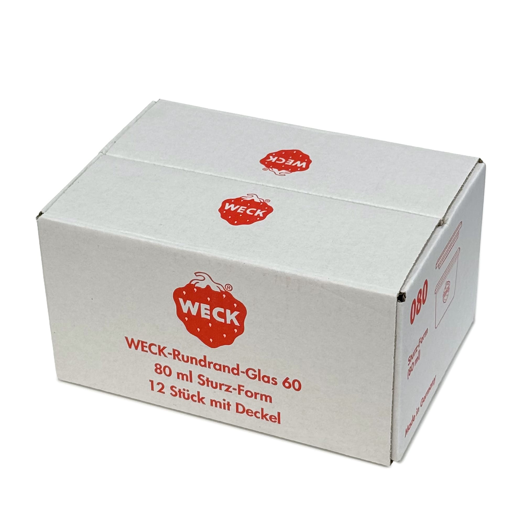 12x 80 ml WECK inverted jar with glass lid RR 60