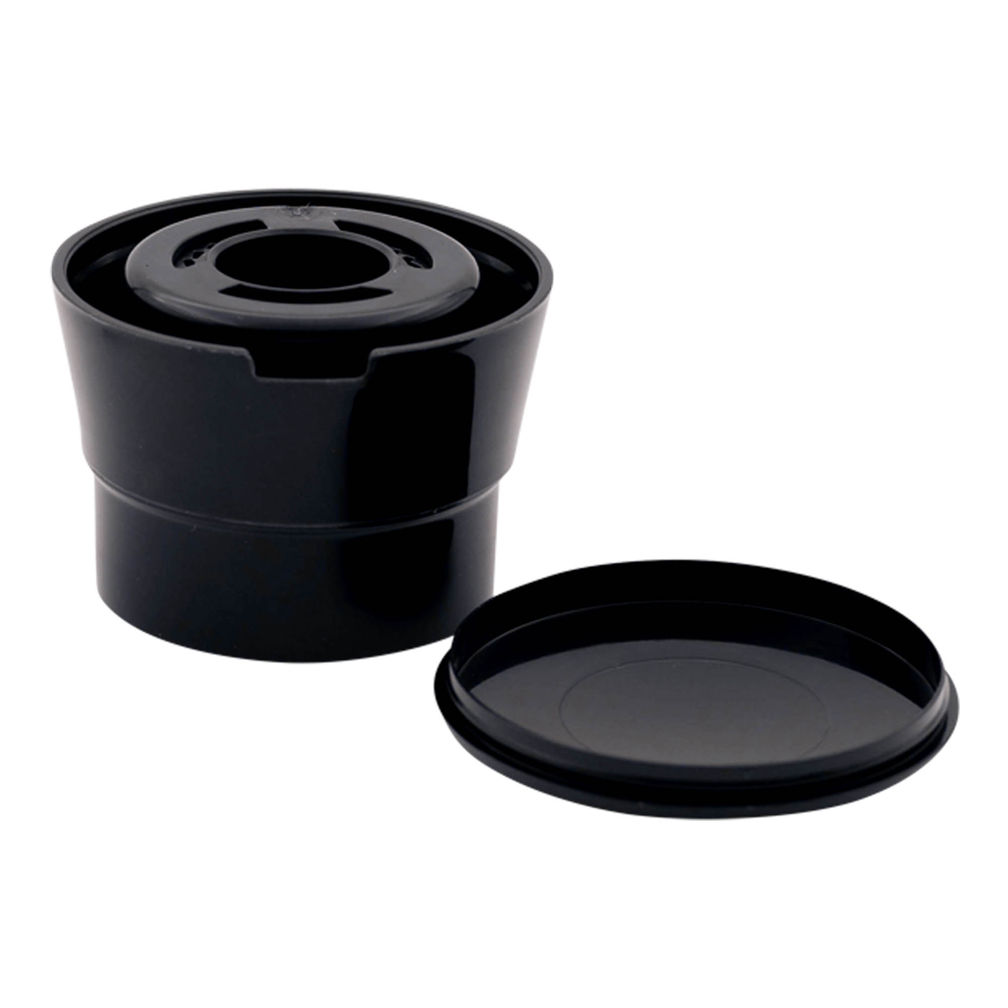 Spice jar lid mill, PP plastic, black, for opening: 38/400 Spice jar lid mill, PP plastic, black, for opening: 38/400