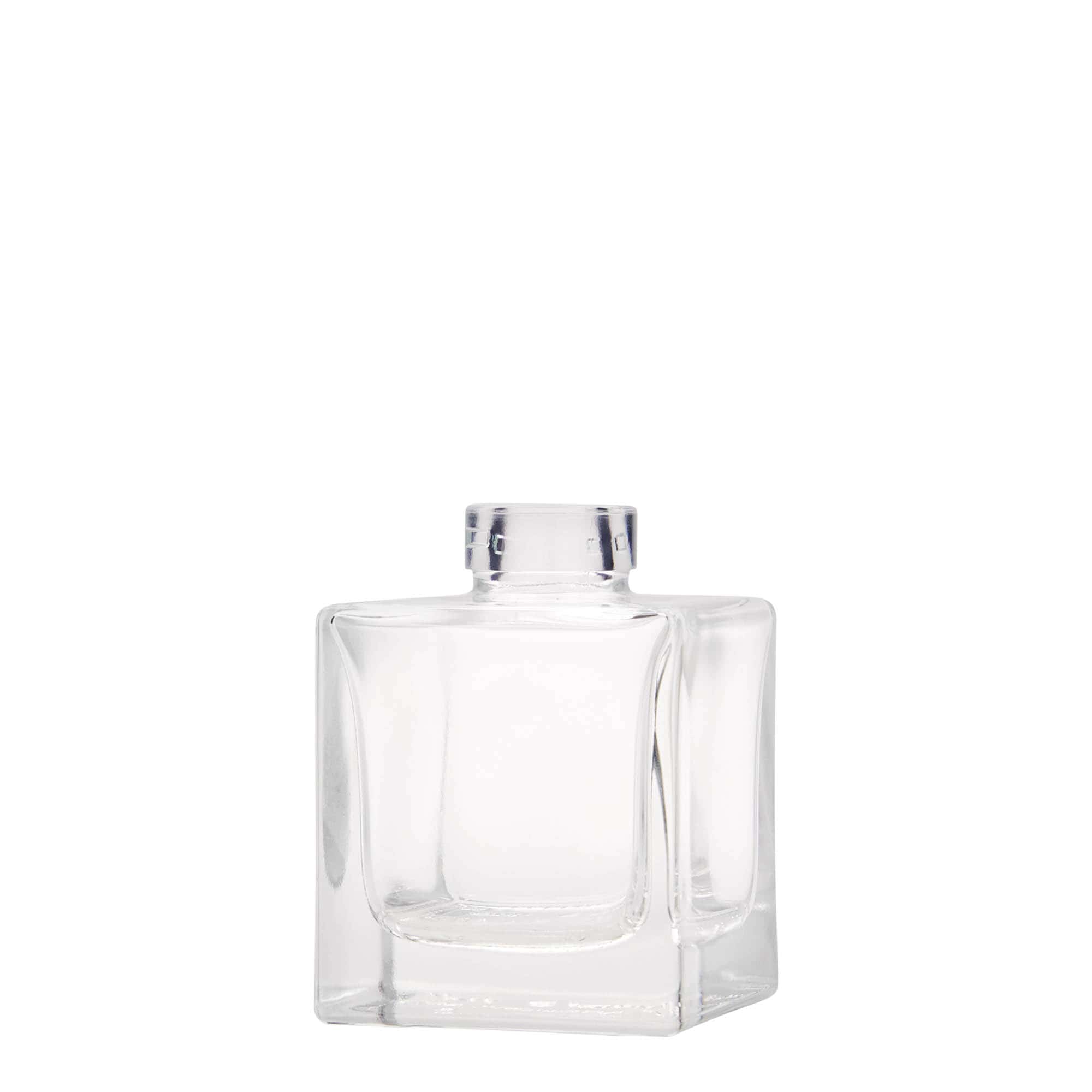 100 ml glass bottle ‘Cube’, square, opening: cork