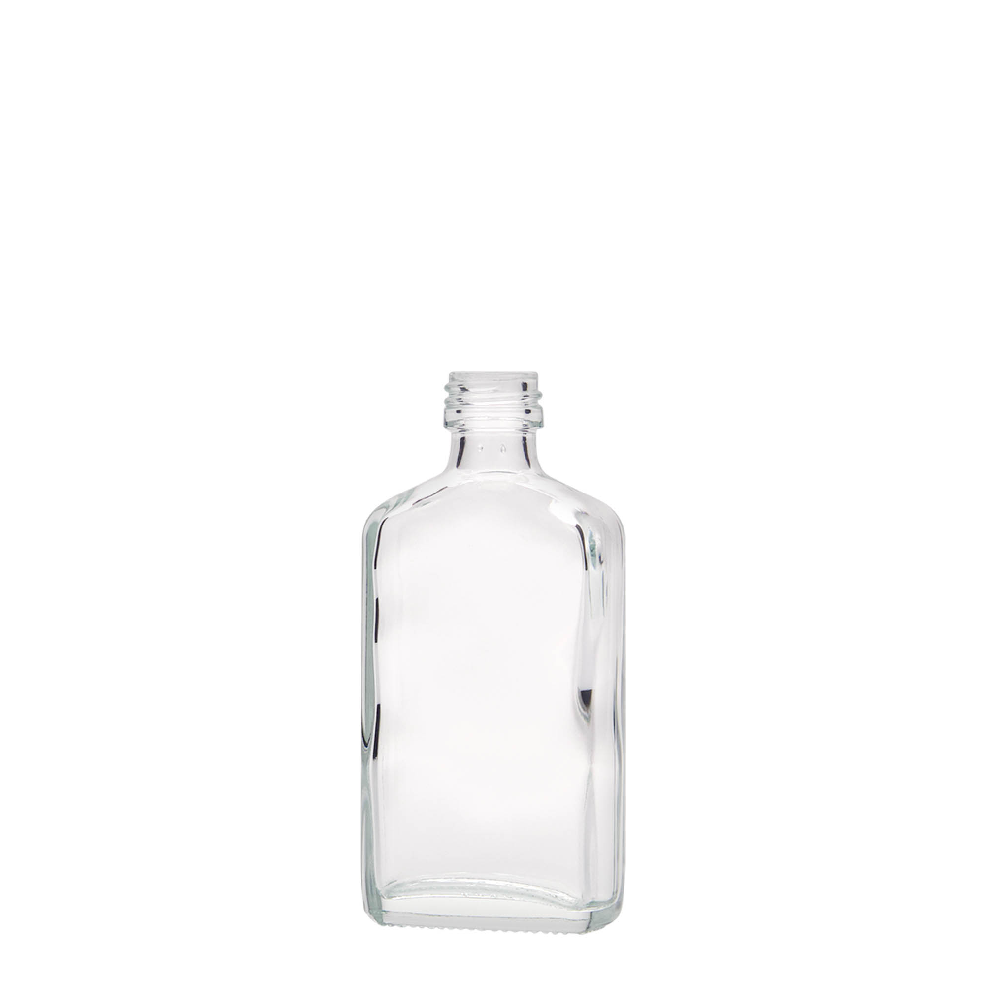 50 ml pocket bottle, rectangular, glass, opening: PP 18 50 ml pocket bottle, rectangular, glass, opening: PP 18