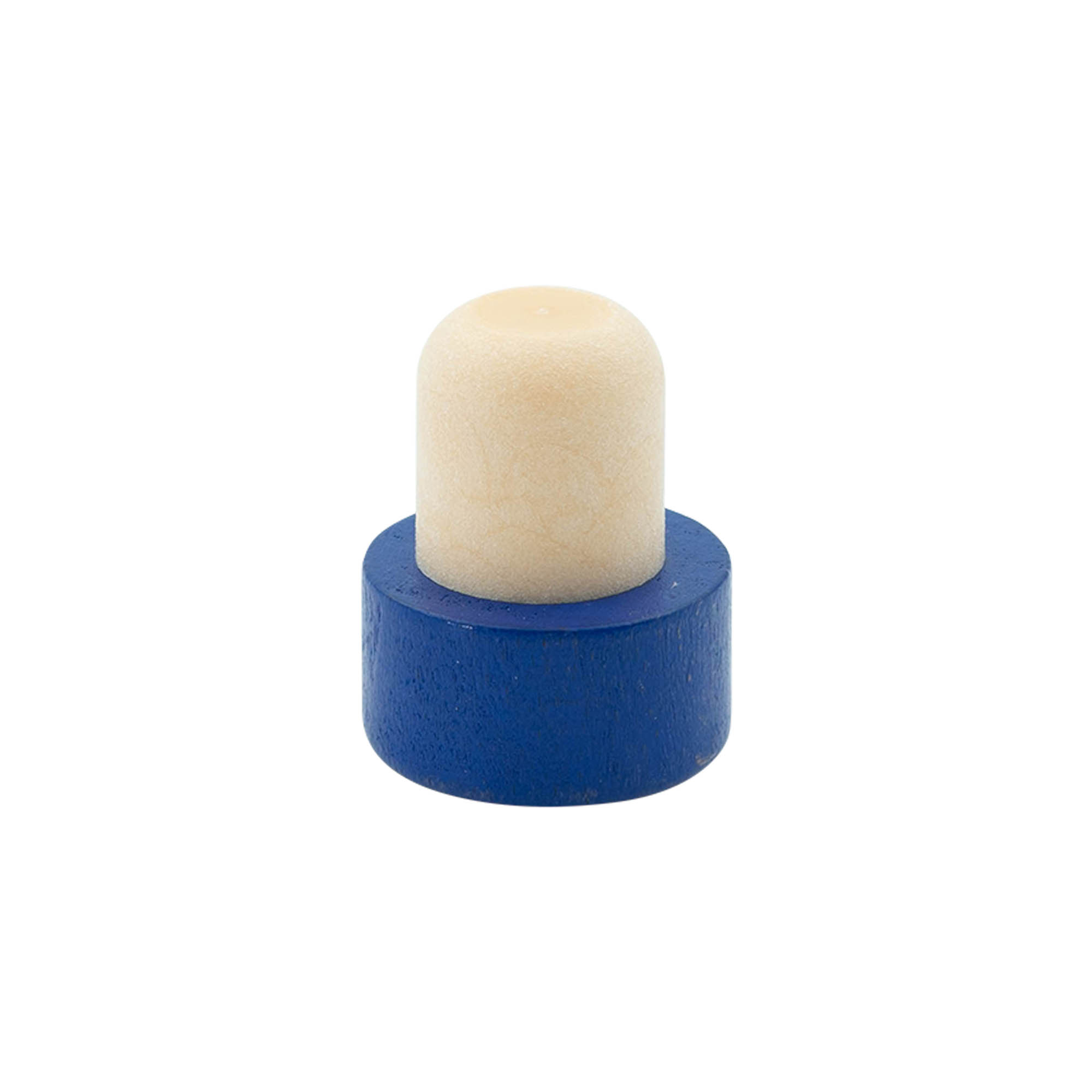 19 mm mushroom cork, wood/plastic, blue, for opening: cork