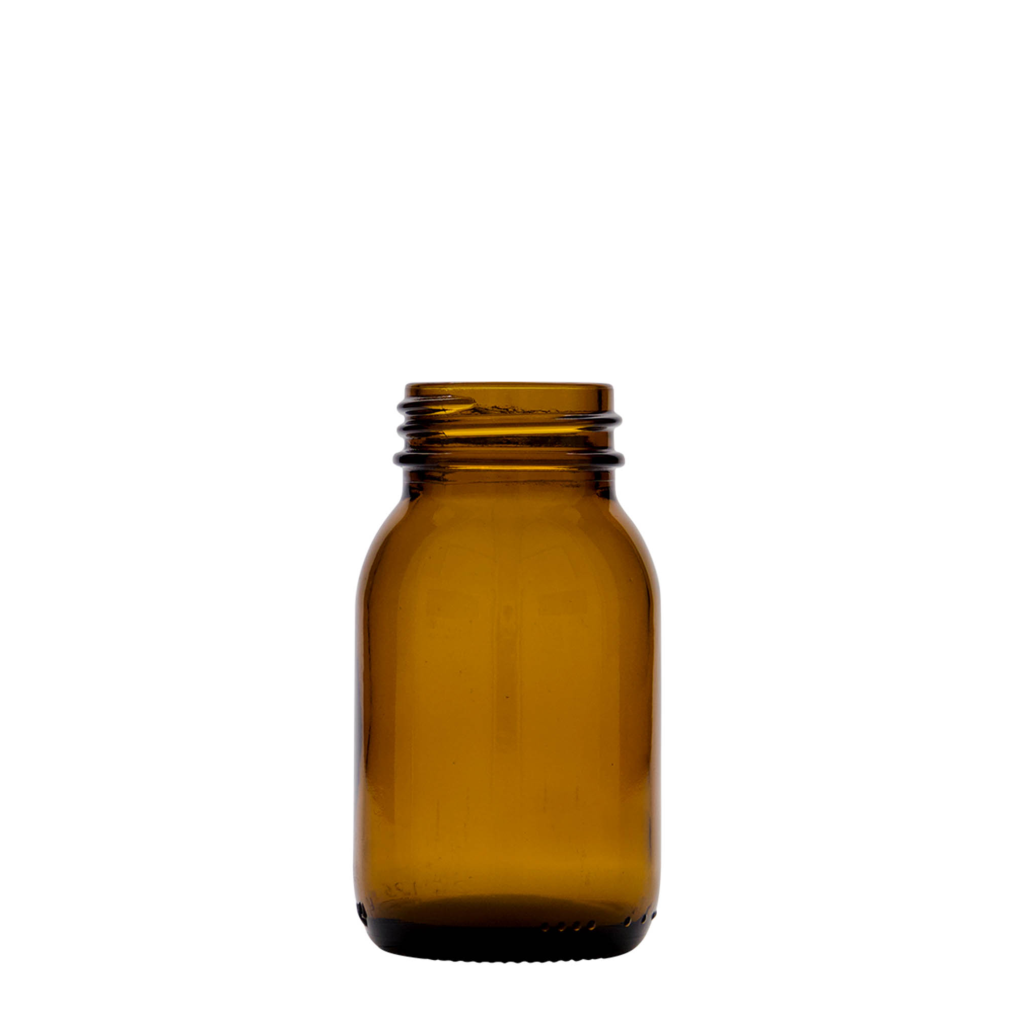 125 ml wide mouth jar, brown, closure: DIN 40 125 ml wide mouth jar, brown, closure: DIN 40