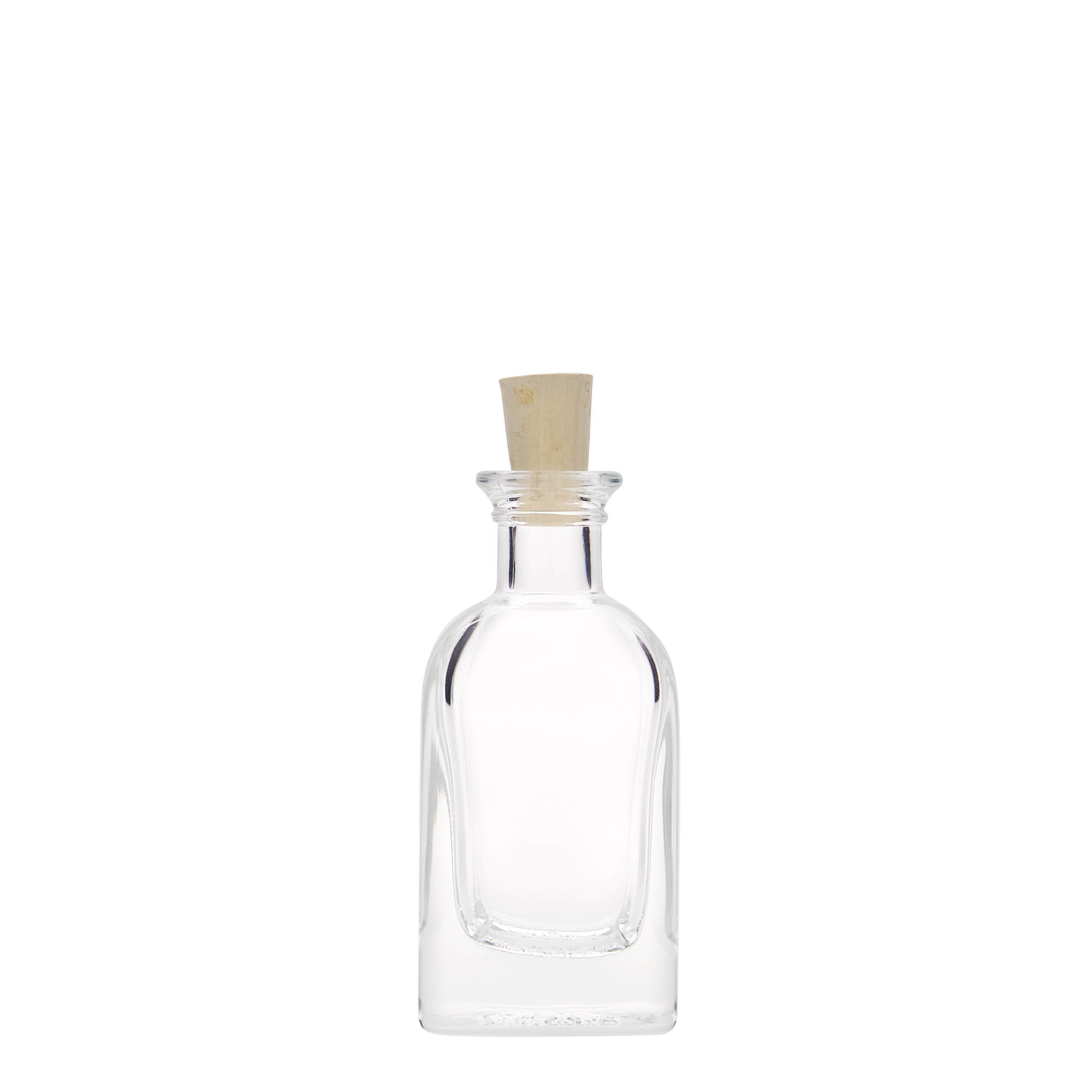 40 ml glass apothecary bottle Carré, square, closure: cork 40 ml glass apothecary bottle Carré, square, closure: cork