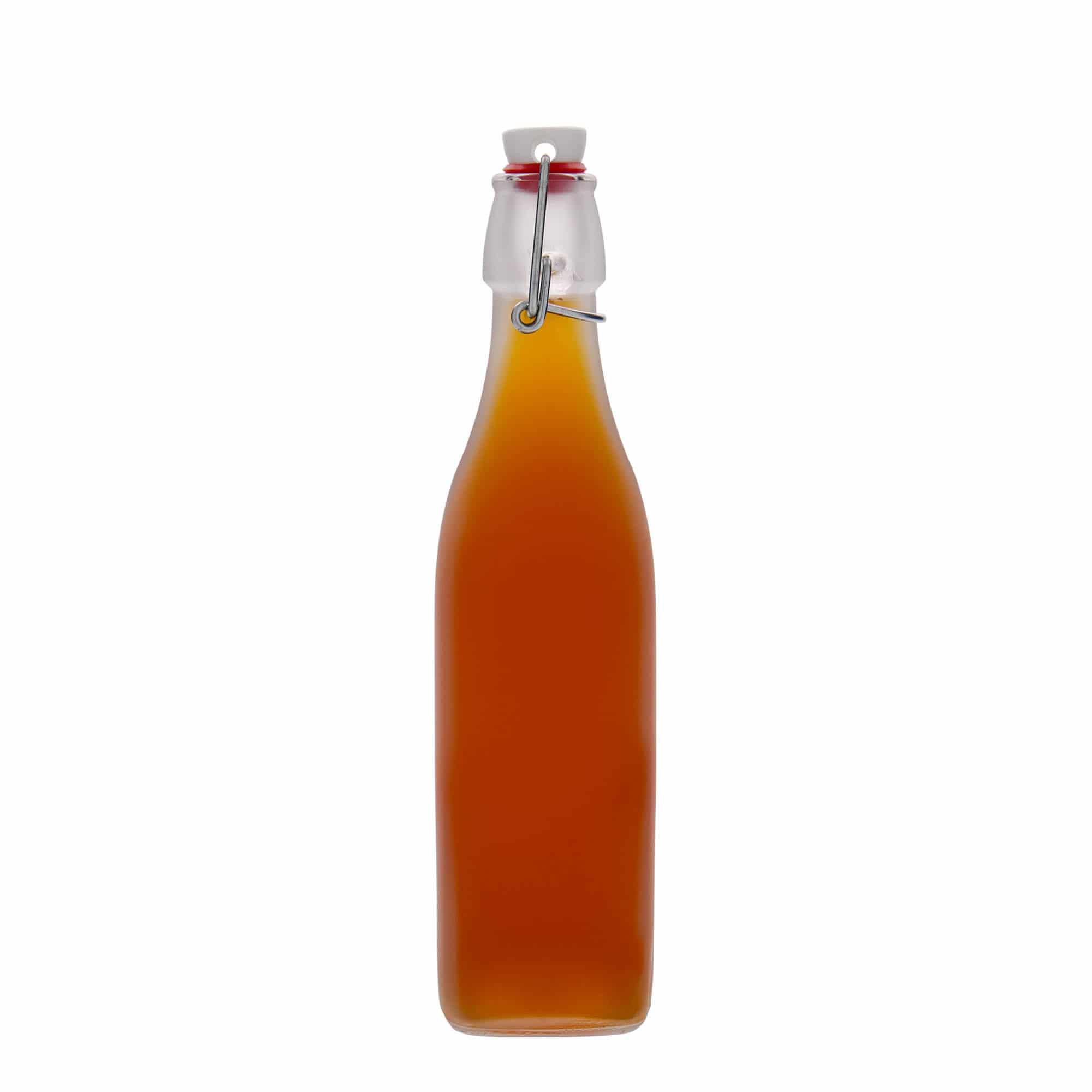 500 ml glass bottle ‘Swing, square, white, opening: swing top closure’
