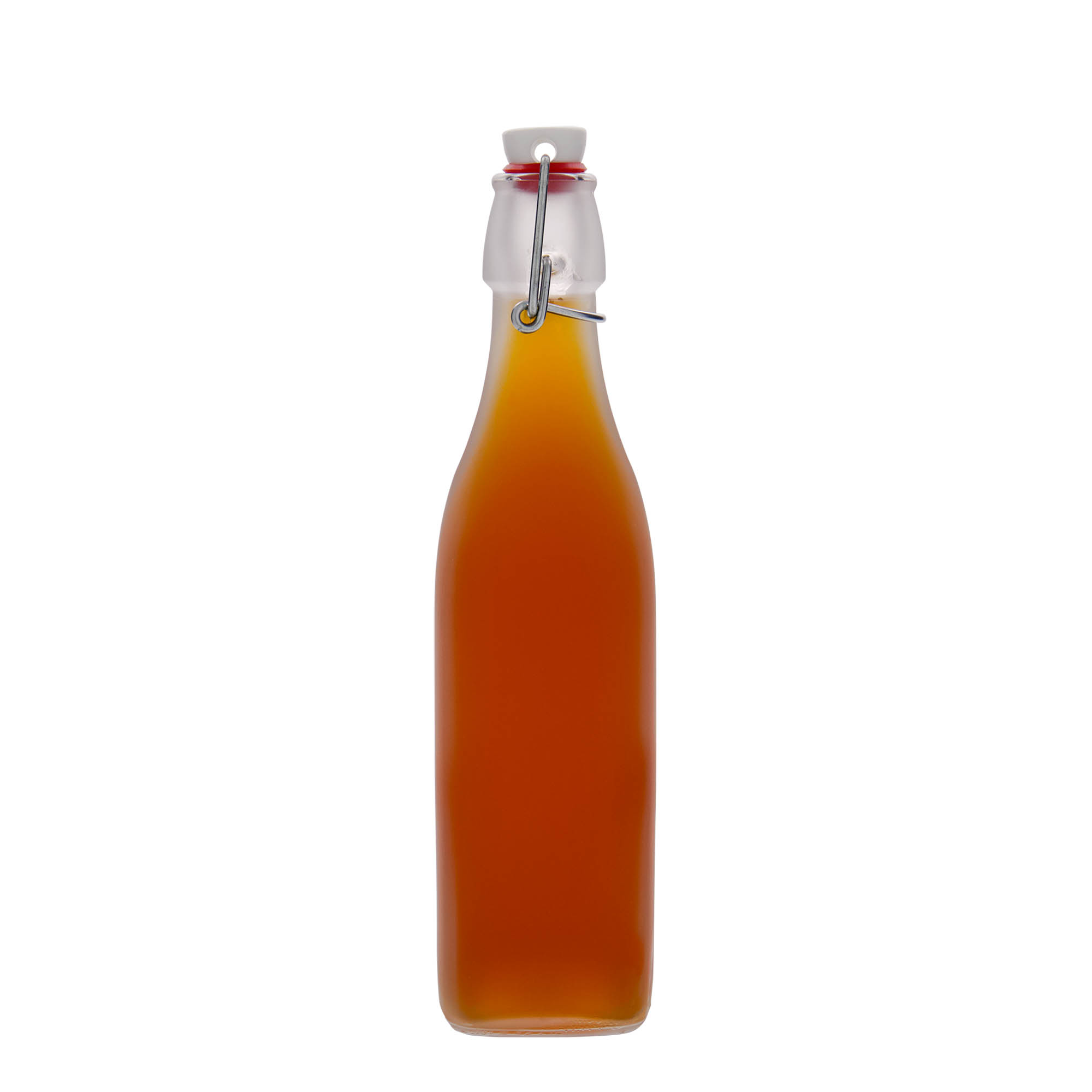 500 ml glass bottle ‘Swing, square, white, opening: swing top closure’