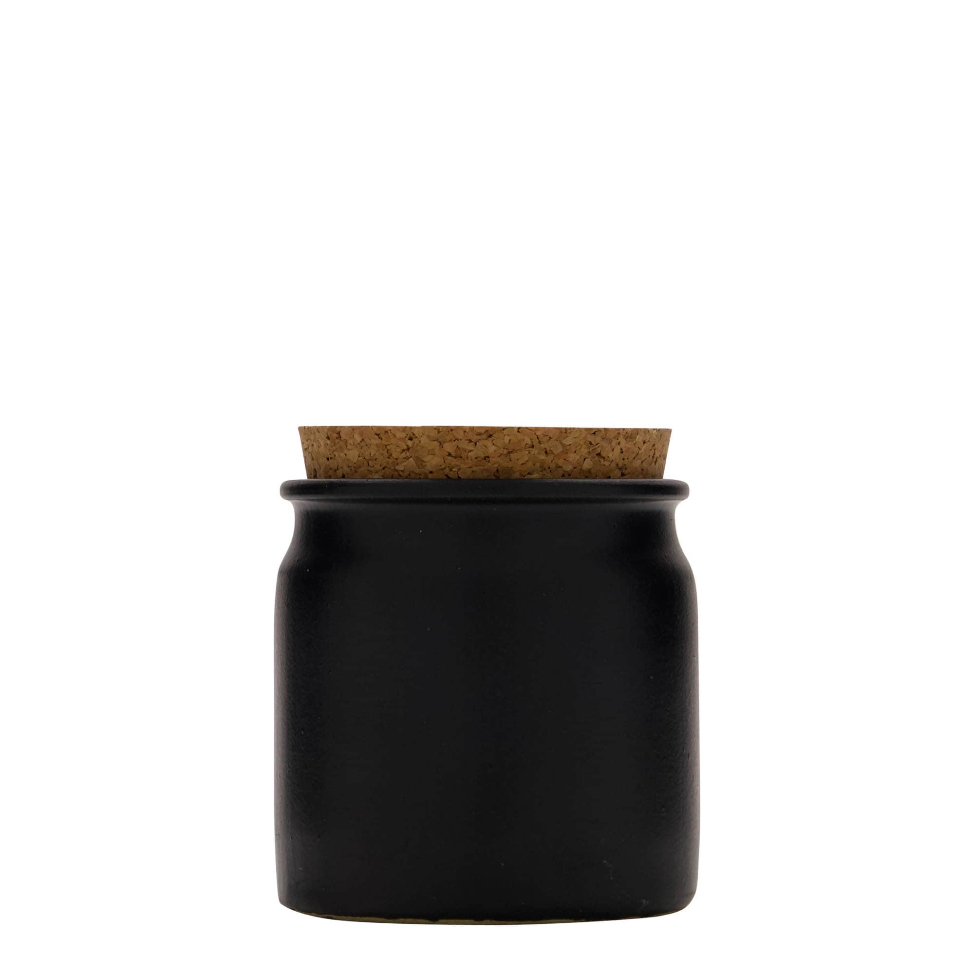 160 ml stoneware pot, ceramic, black, opening: cork