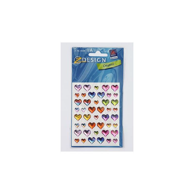 Zweckform Stickers 'Gel Hearts', plastic, multicoloured Zweckform Stickers 'Gel Hearts', plastic, multicoloured