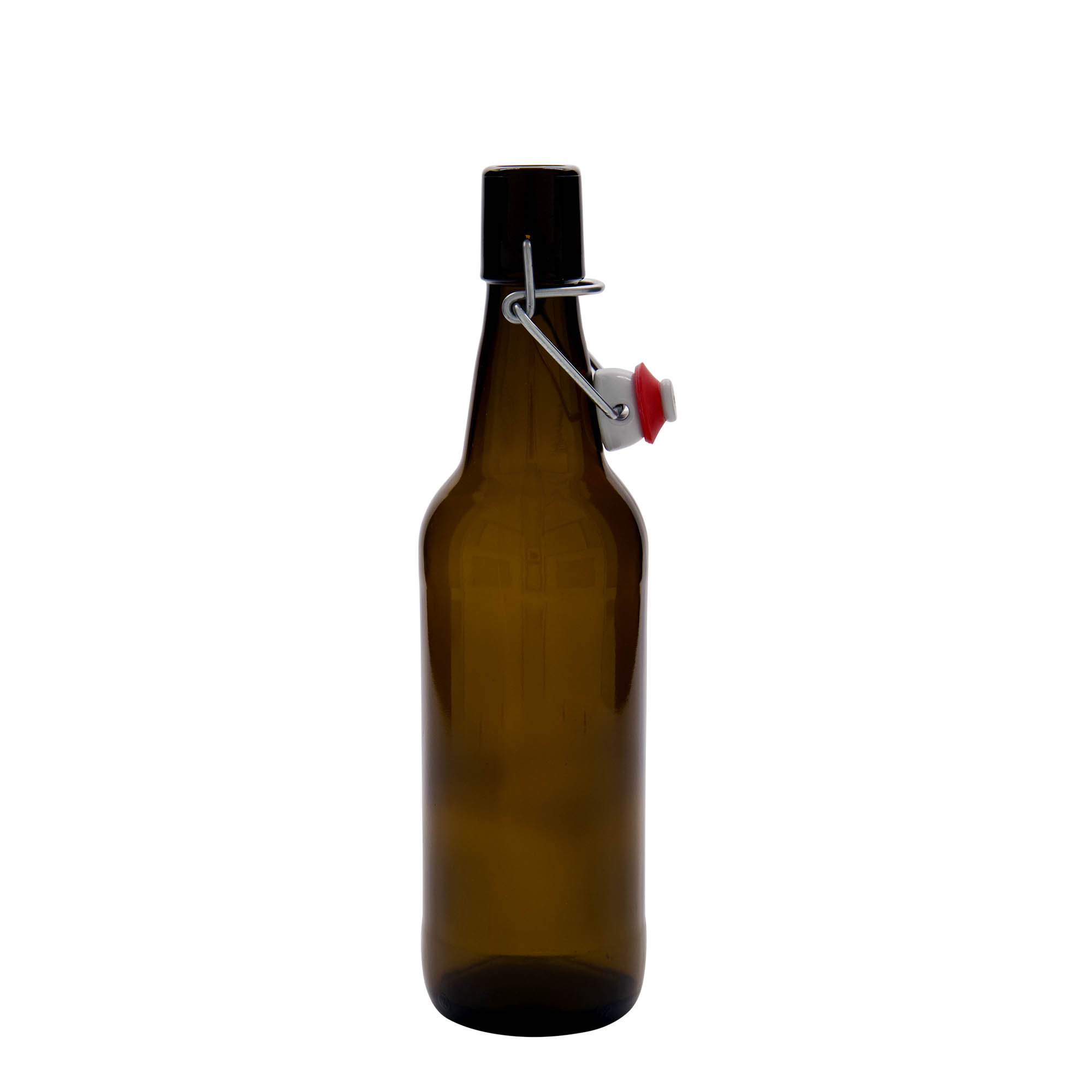 500 ml beer bottle, glass, brown, opening: swing top closure