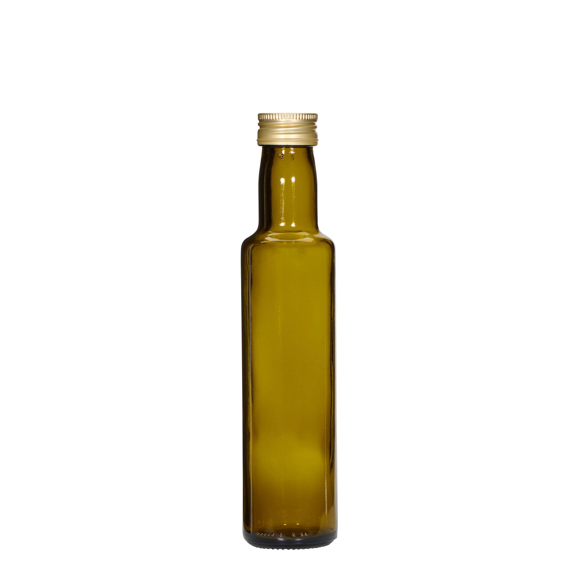 250 ml glass bottle 'Dorica', antique green, opening: PP 31.5