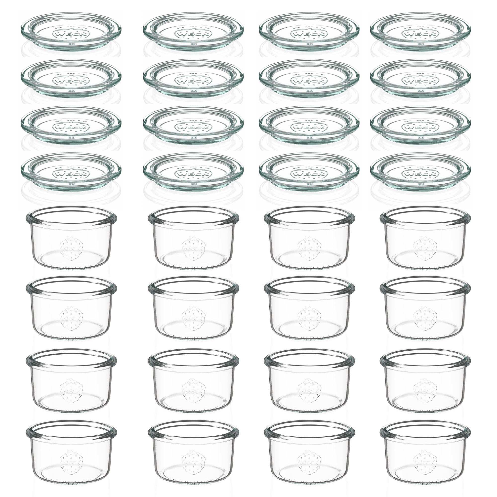 12x 165 ml WECK inverted jar with glass lid RR 80