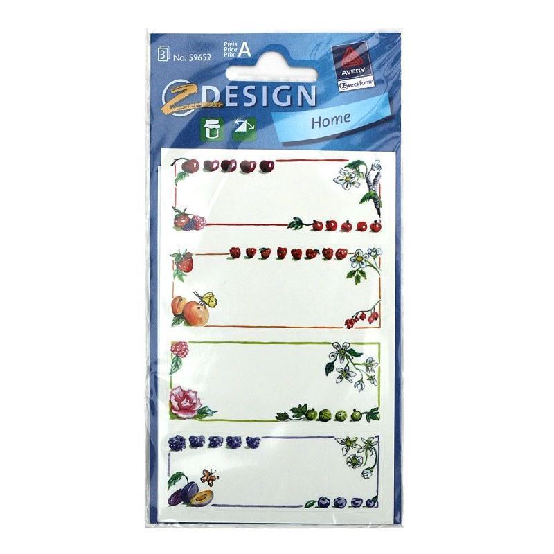 Zweckform Labels 'Colourful Fruits', rectangular, paper, multicoloured