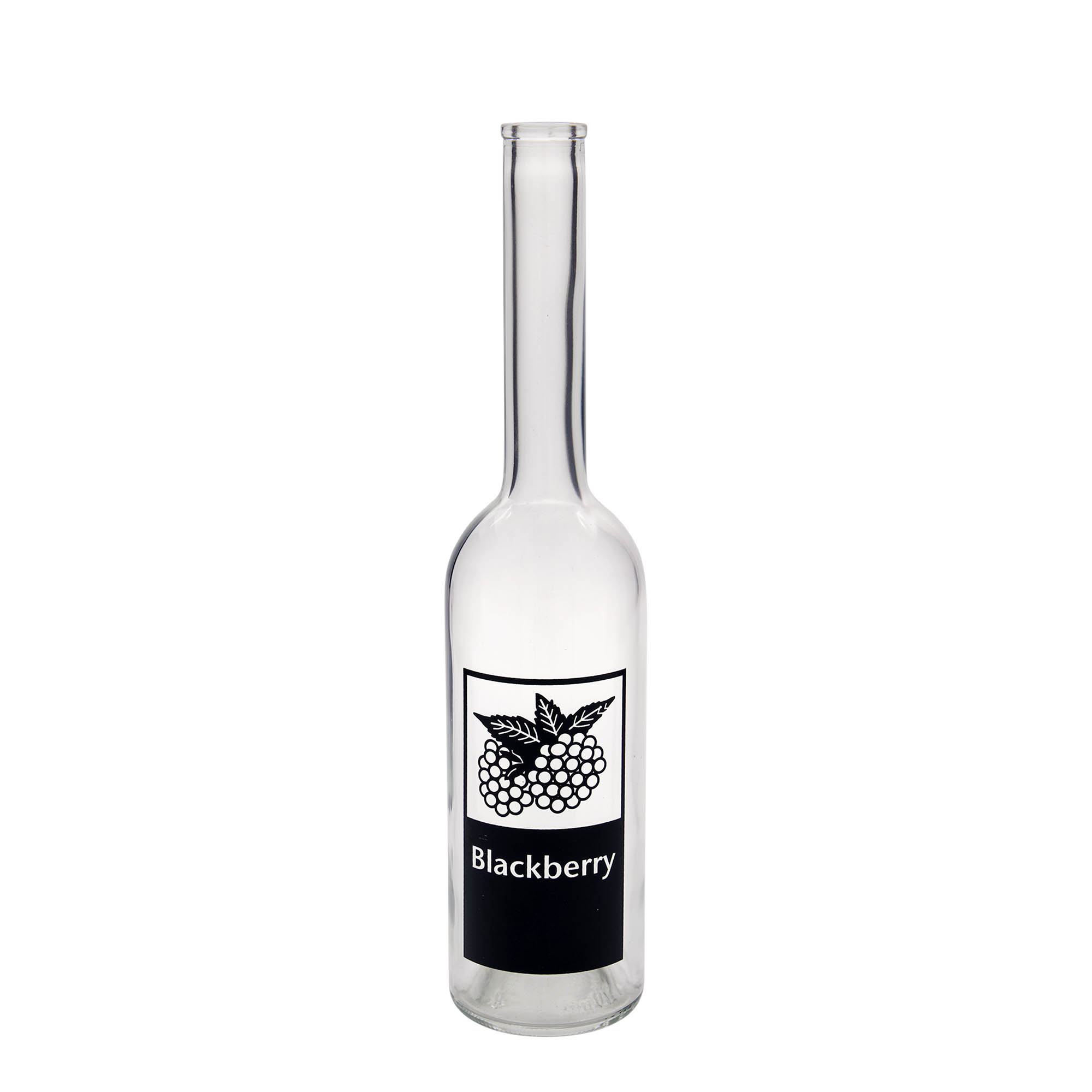 500 ml glass bottle 'Opera', print: Blackberry, closure: cork 500 ml glass bottle 'Opera', print: Blackberry, closure: cork