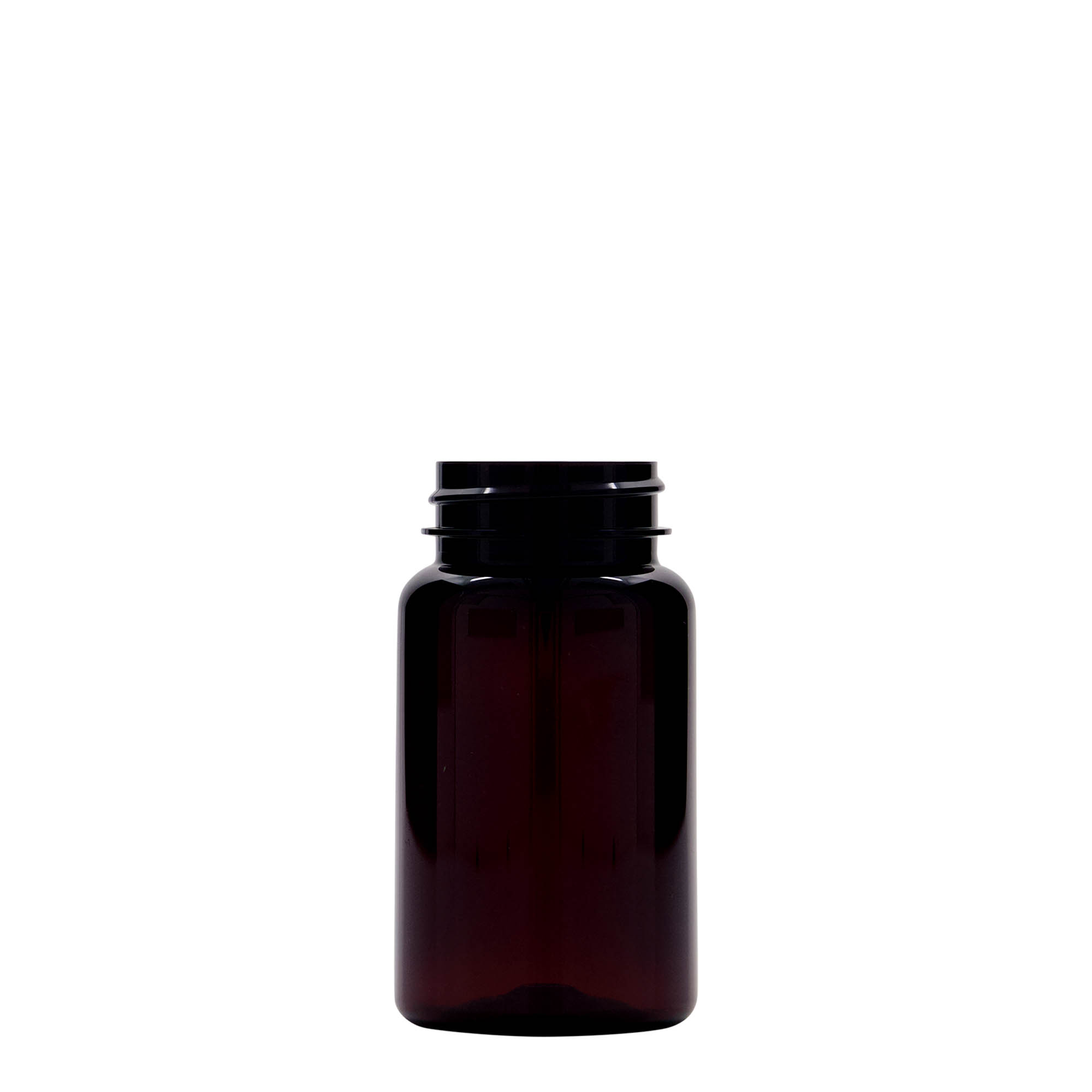 100 ml PET bottle, plastic, brown, opening: 38/400