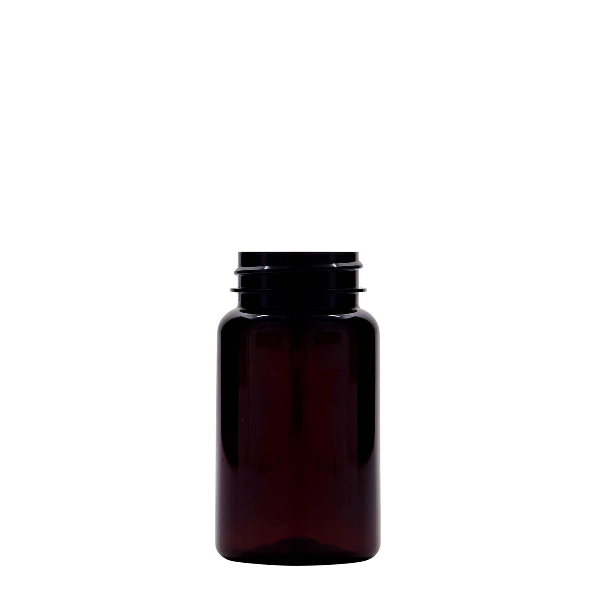 100 ml PET bottle, plastic, brown, opening: 38/400