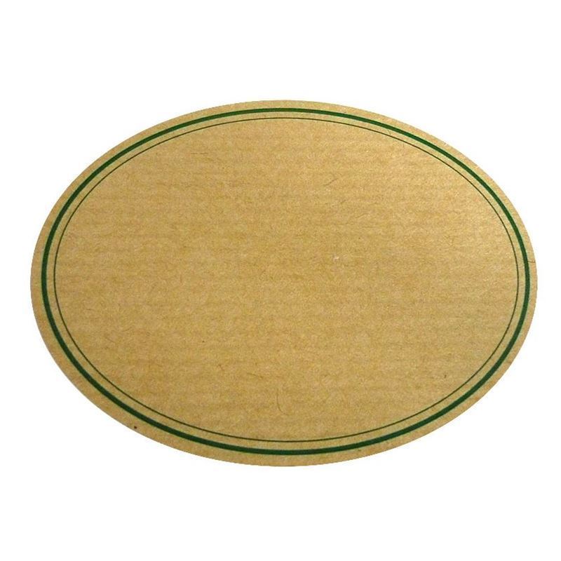 Nature label, oval, paper, green-brown