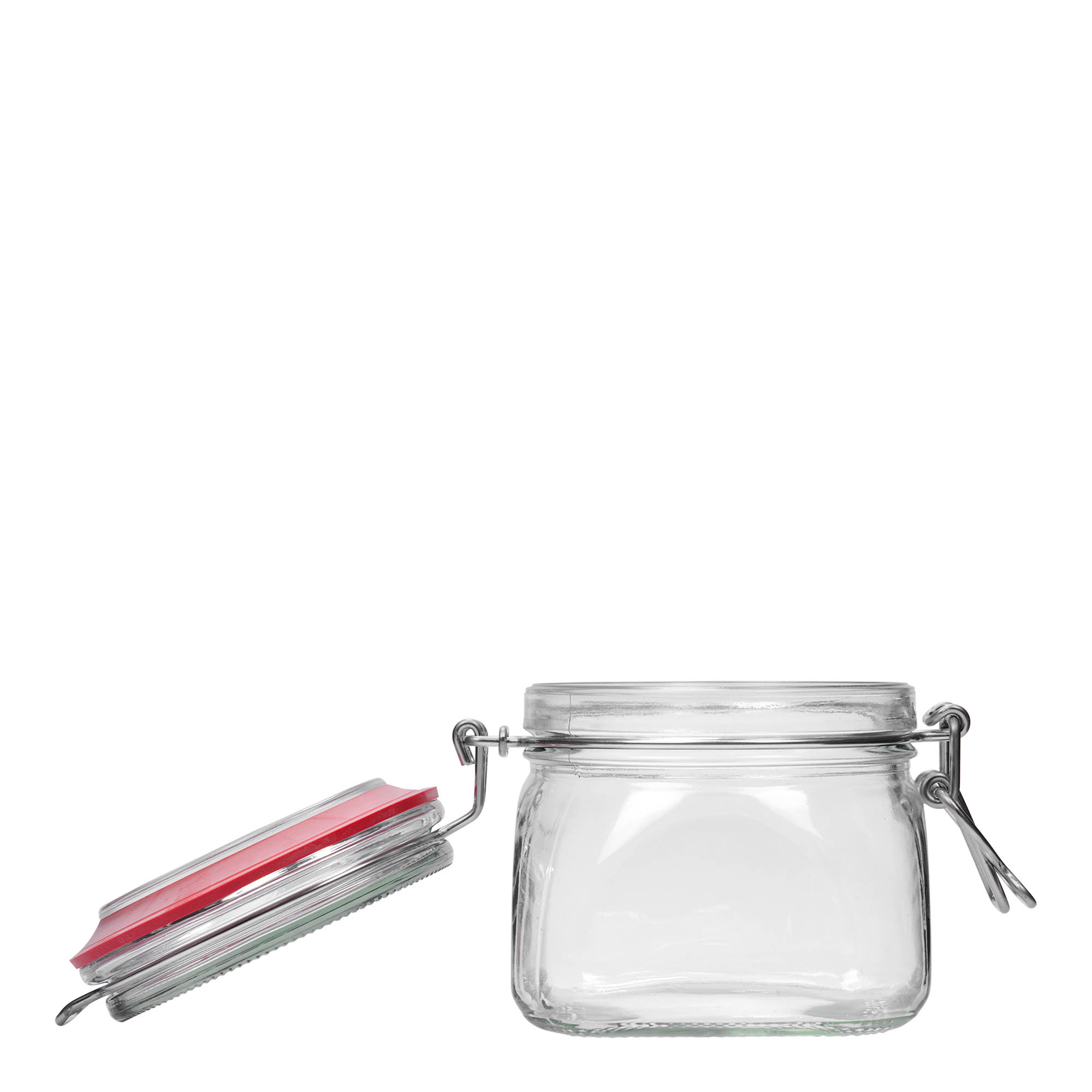 550 ml wire bail jar, square, opening: wire bail closure