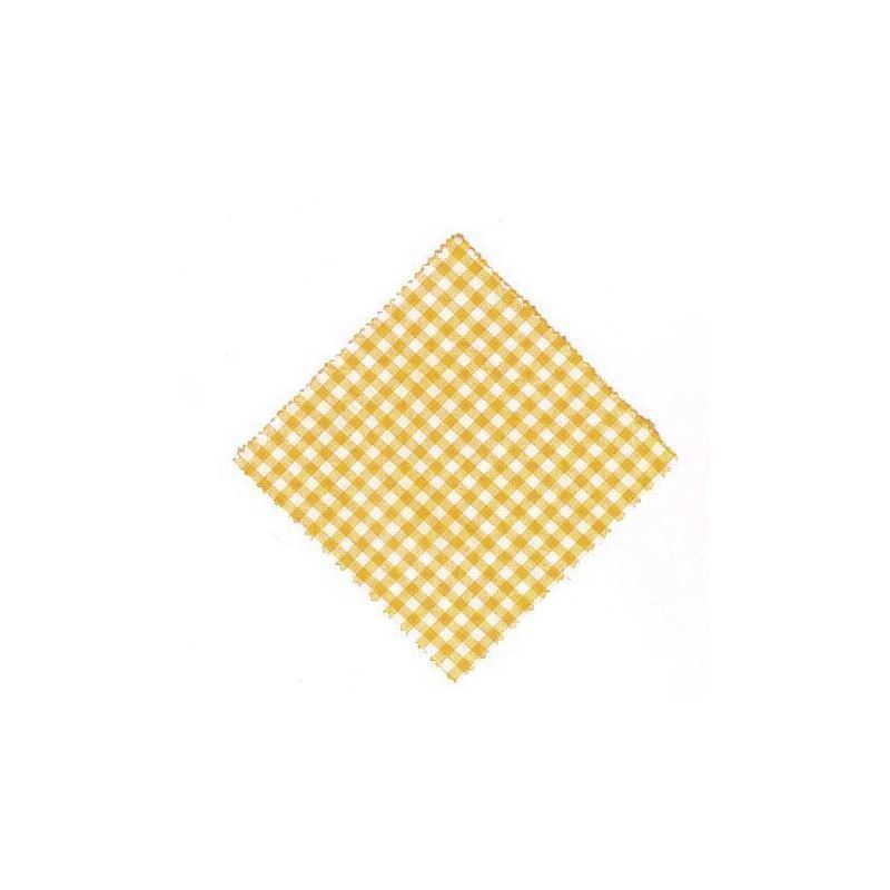 Checked fabric jar cover 12x12, square, textile, yellow, for opening: TO38-TO53 Checked fabric jar cover 12x12, square, textile, yellow, for opening: TO38-TO53