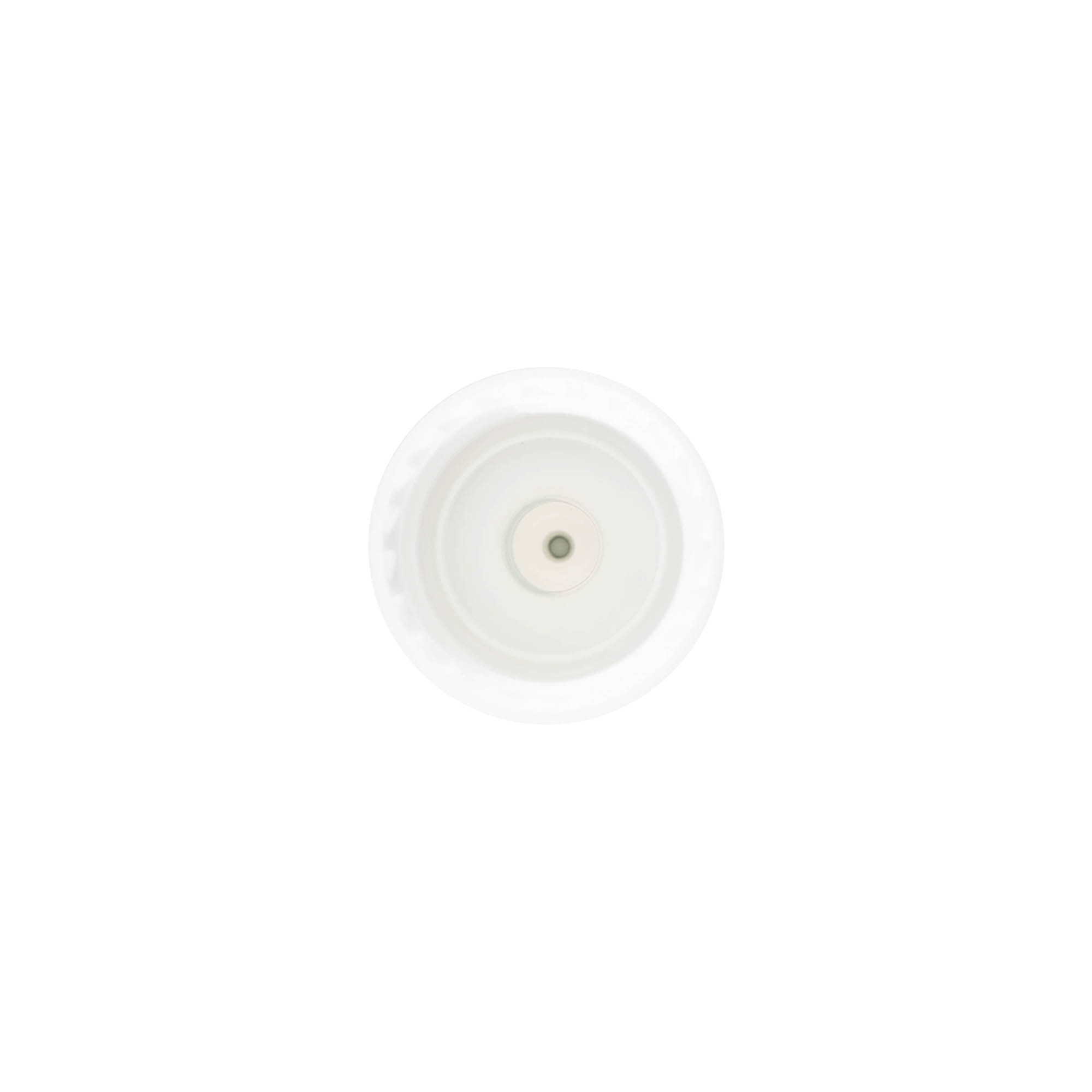 Screw cap with applicator, PP plastic, white, for opening: 24/410