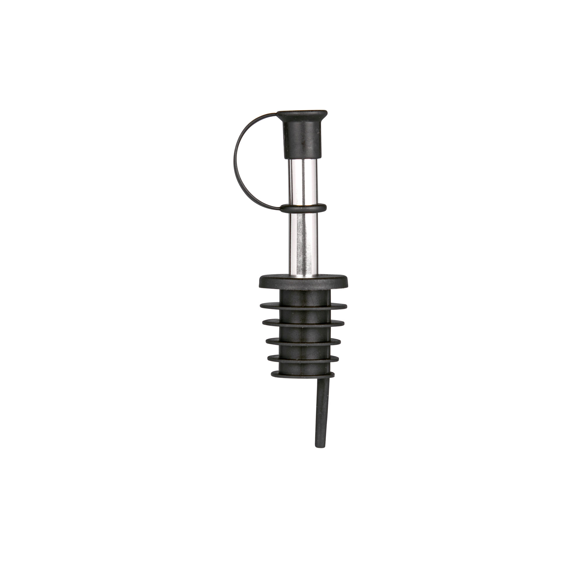Pourer Inox with cap, stainless steel, silver