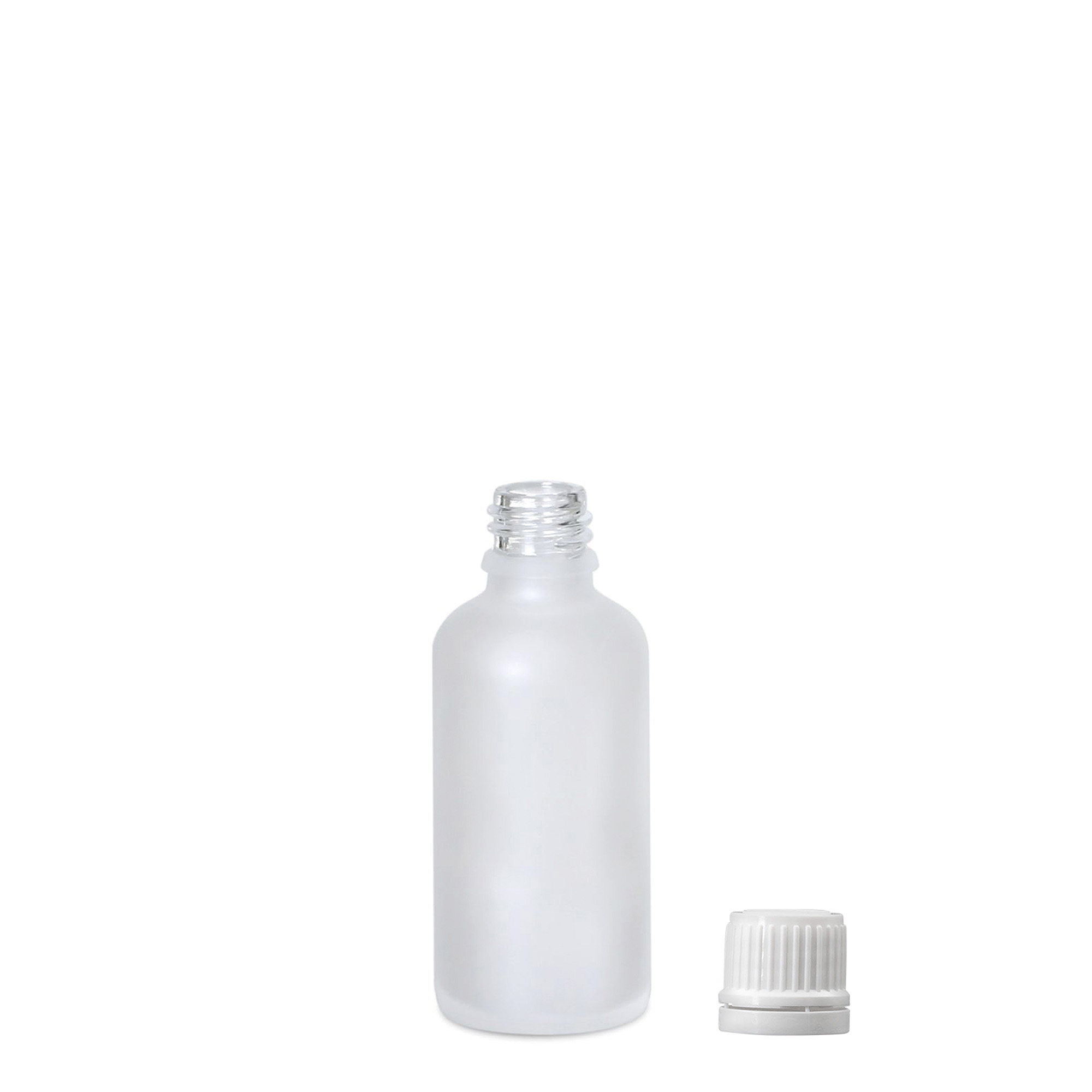 50 ml medicine bottle, glass, frosted, neck: DIN 18