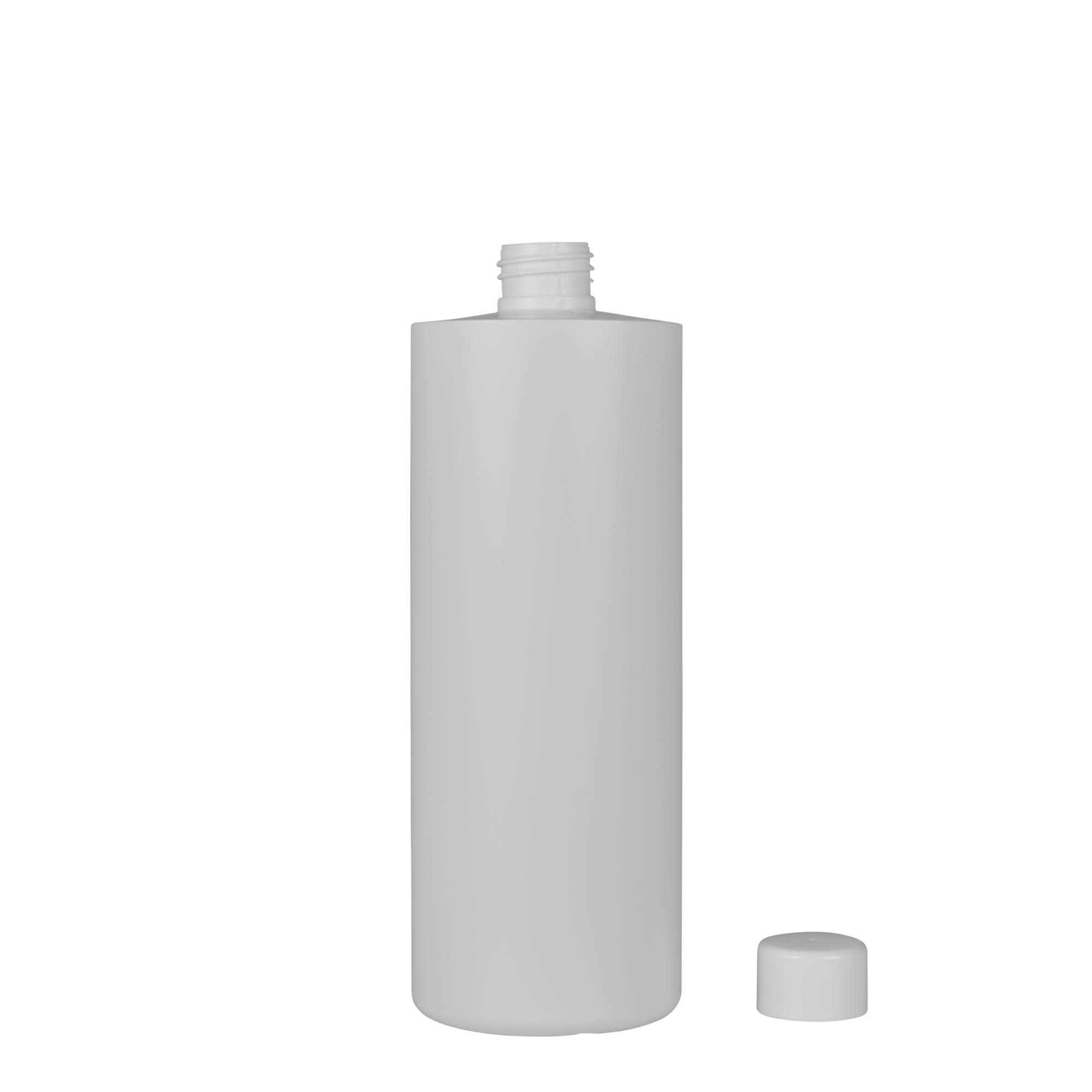 500 ml plastic bottle ‘Pipe’, green HDPE, white, opening: 24/410