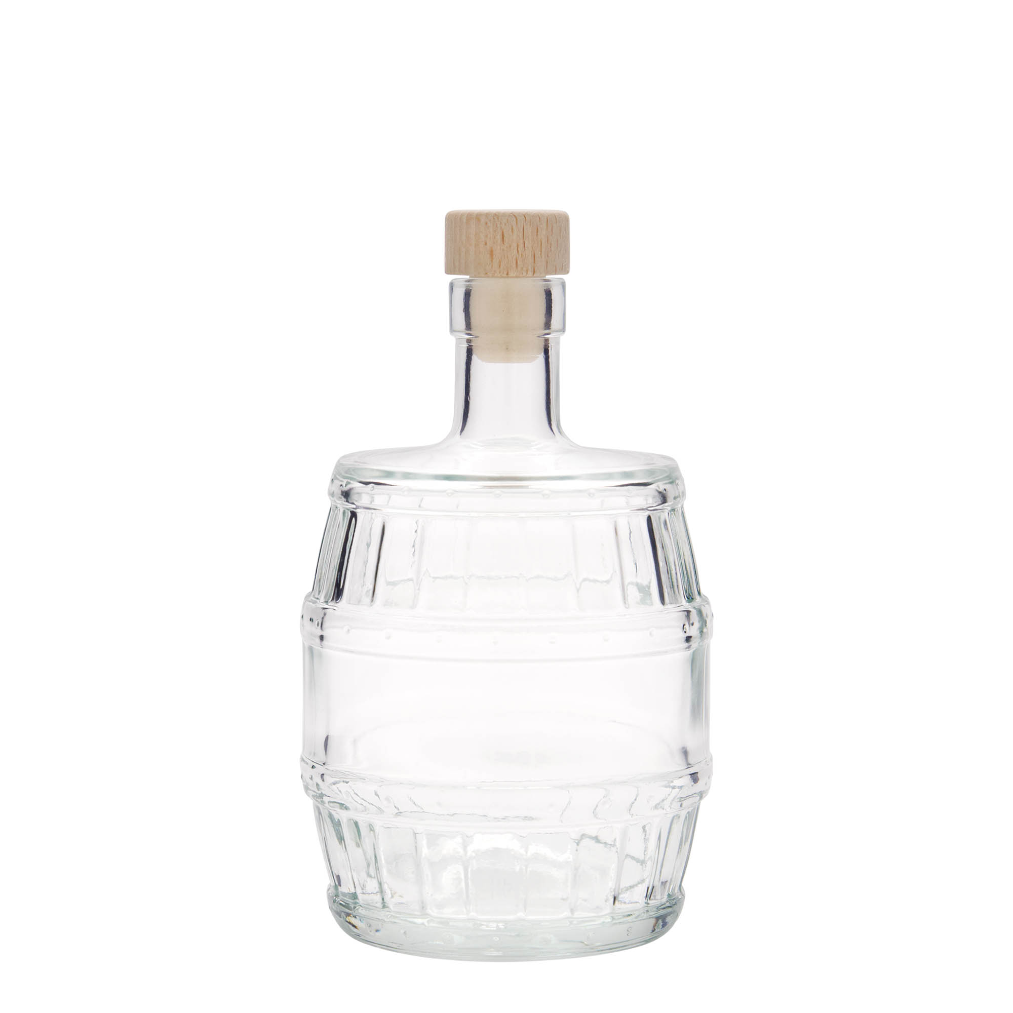 500 ml glass bottle 'barrel', opening: cork 500 ml glass bottle 'barrel', opening: cork