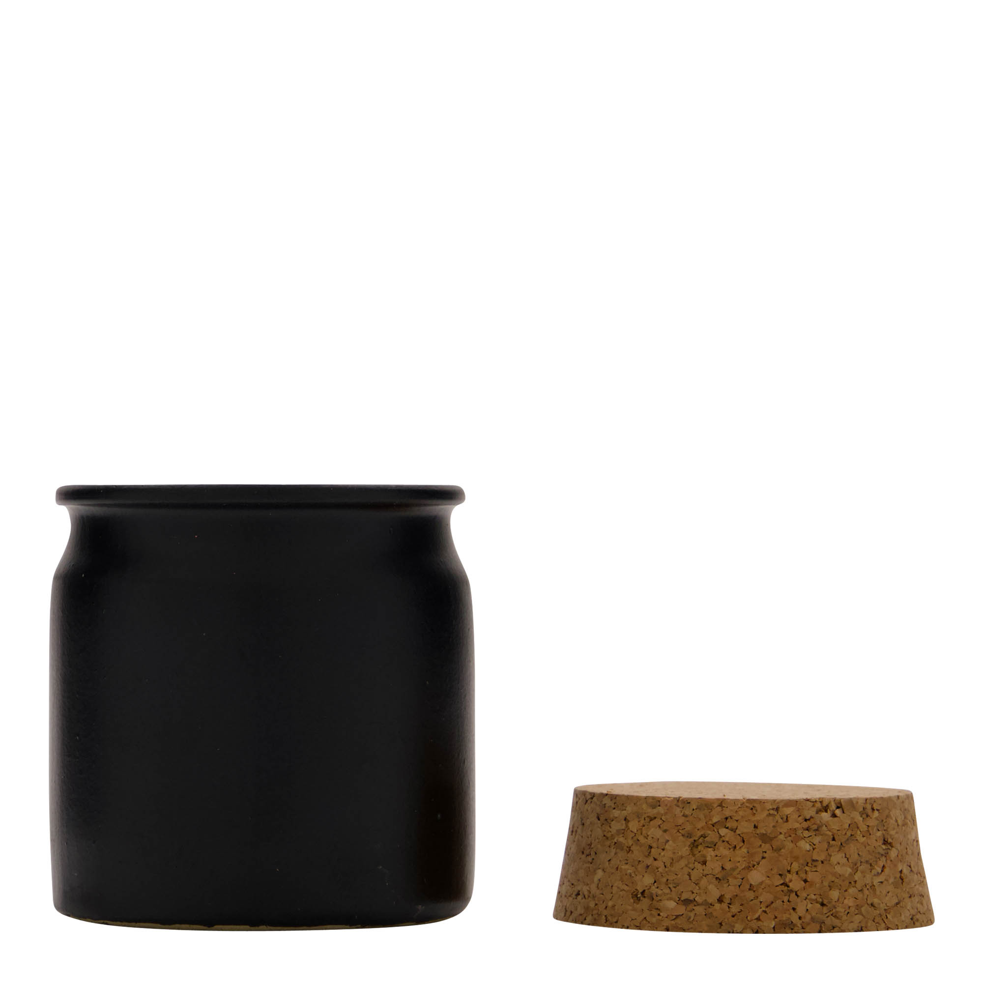160 ml stoneware pot, ceramic, black, opening: cork