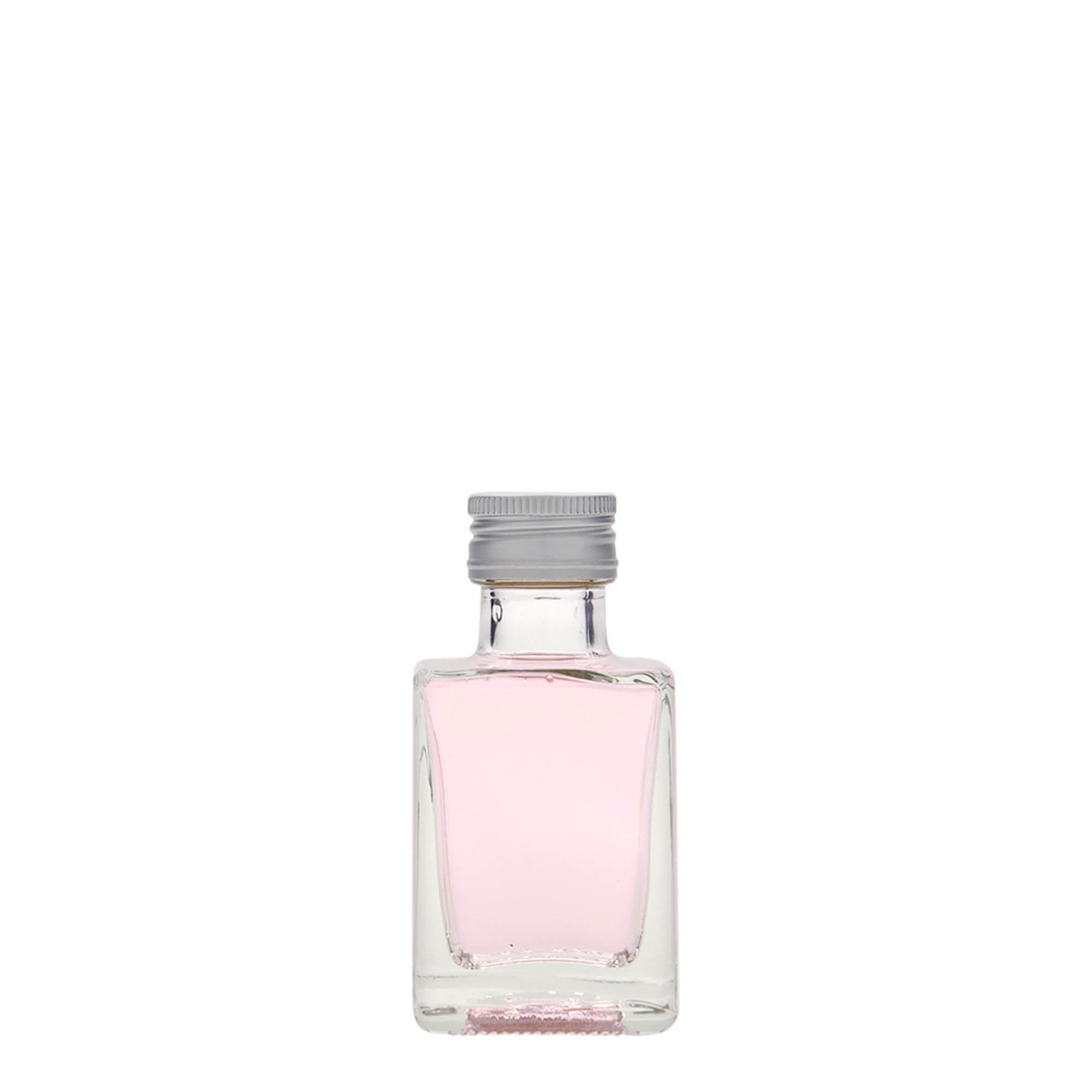 50 ml glass bottle 'Cube', square, opening: PP 24