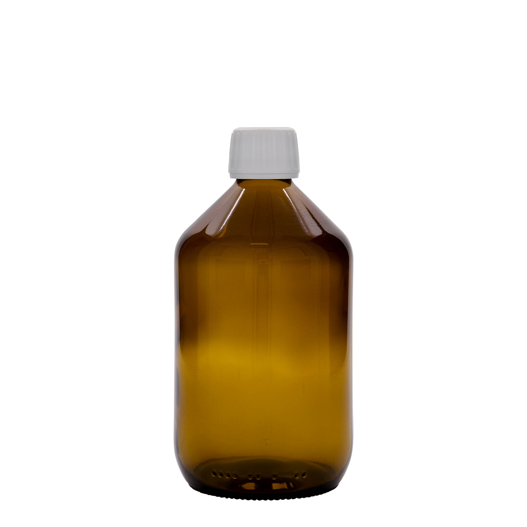 500 ml medical bottle, brown, glass, opening: PP 28