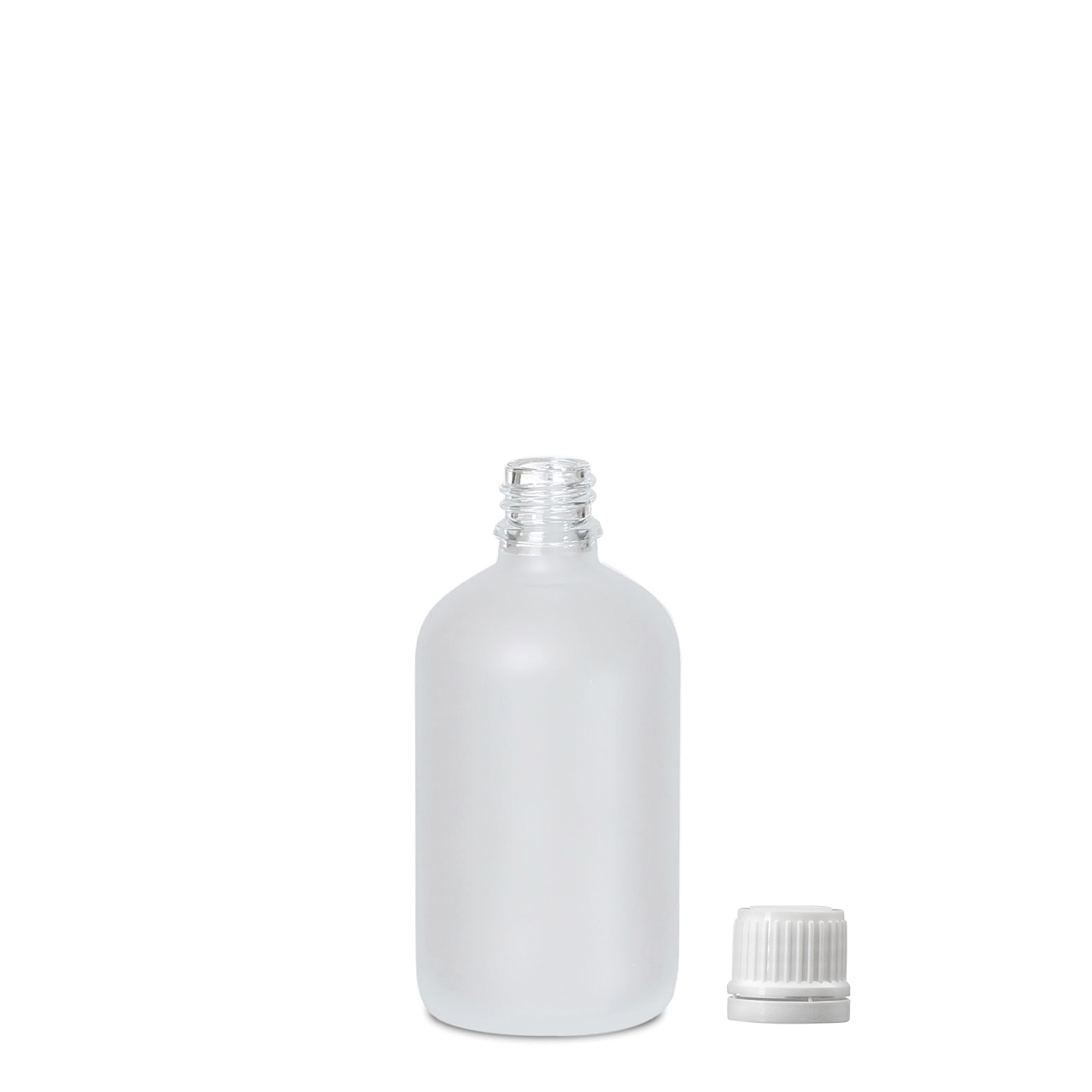100 ml medicine bottle, glass, frosted, neck: DIN 18