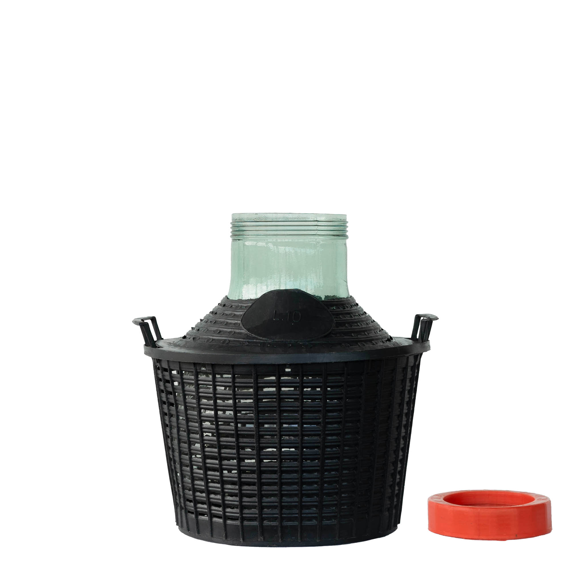 10 l wide-neck glass balloon bottle, opening: screw cap