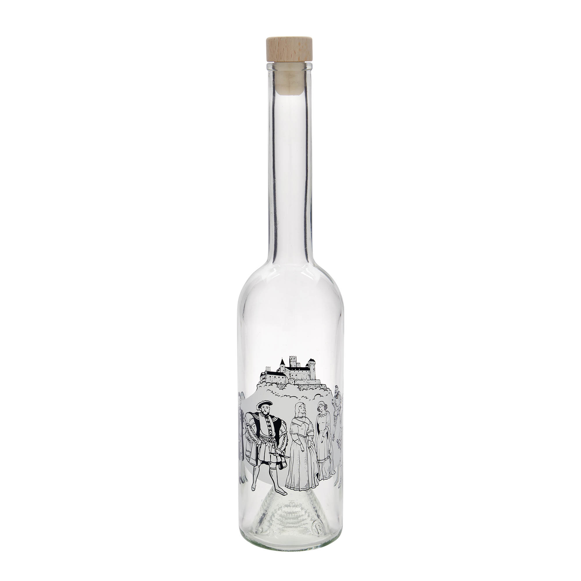 500 ml glass bottle 'Opera', design: medieval, opening: cork 500 ml glass bottle 'Opera', design: medieval, opening: cork