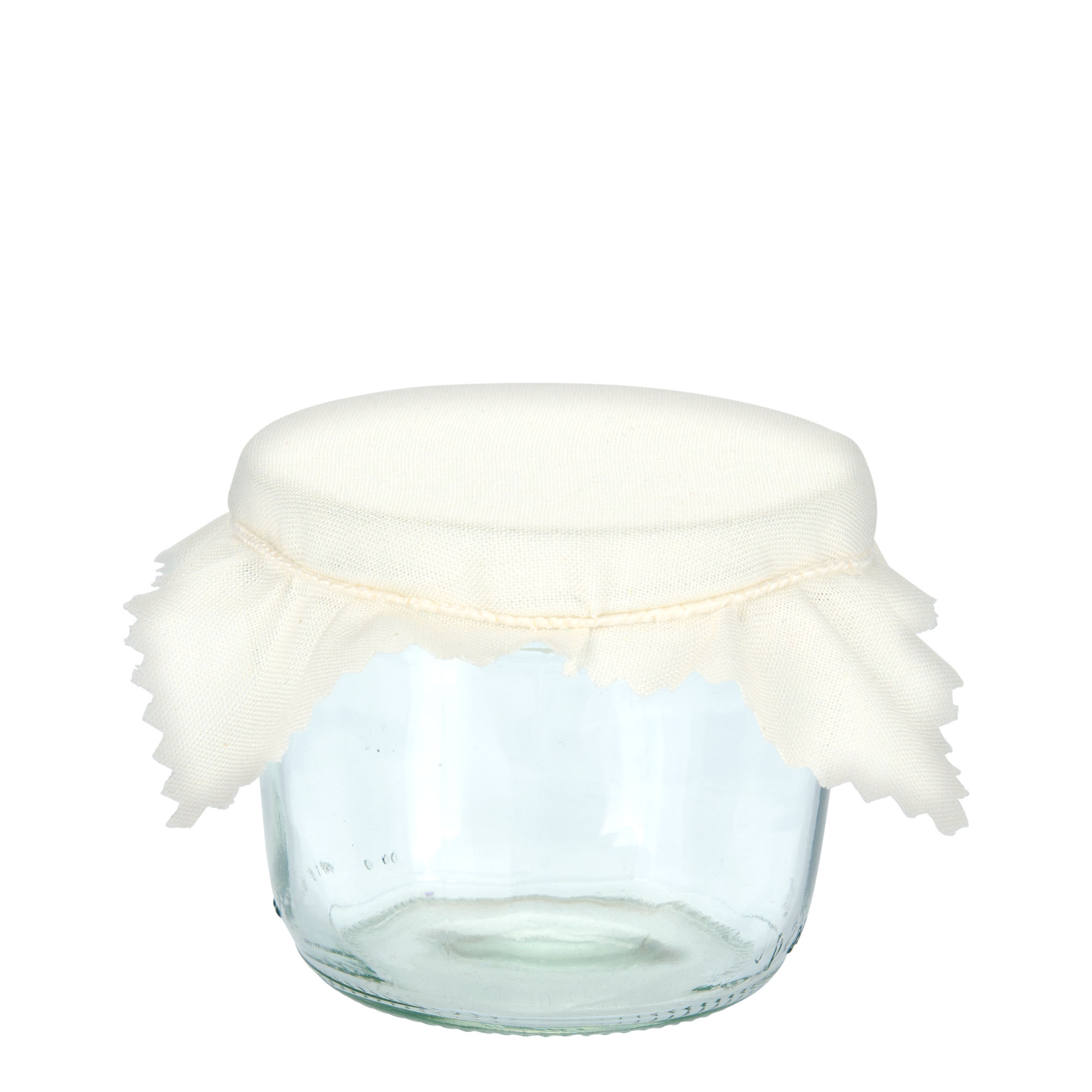 Fabric jar cover 12x12, square, textile, natural, for opening: TO38-TO53