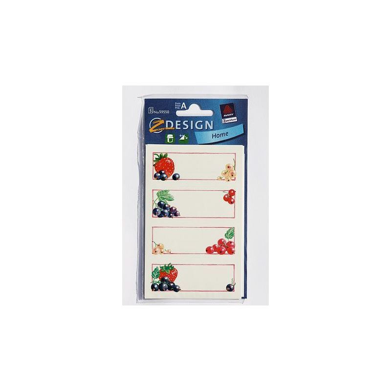 Zweckform Labels 'Redcurrants', rectangular, paper, multicoloured Zweckform Labels 'Redcurrants', rectangular, paper, multicoloured