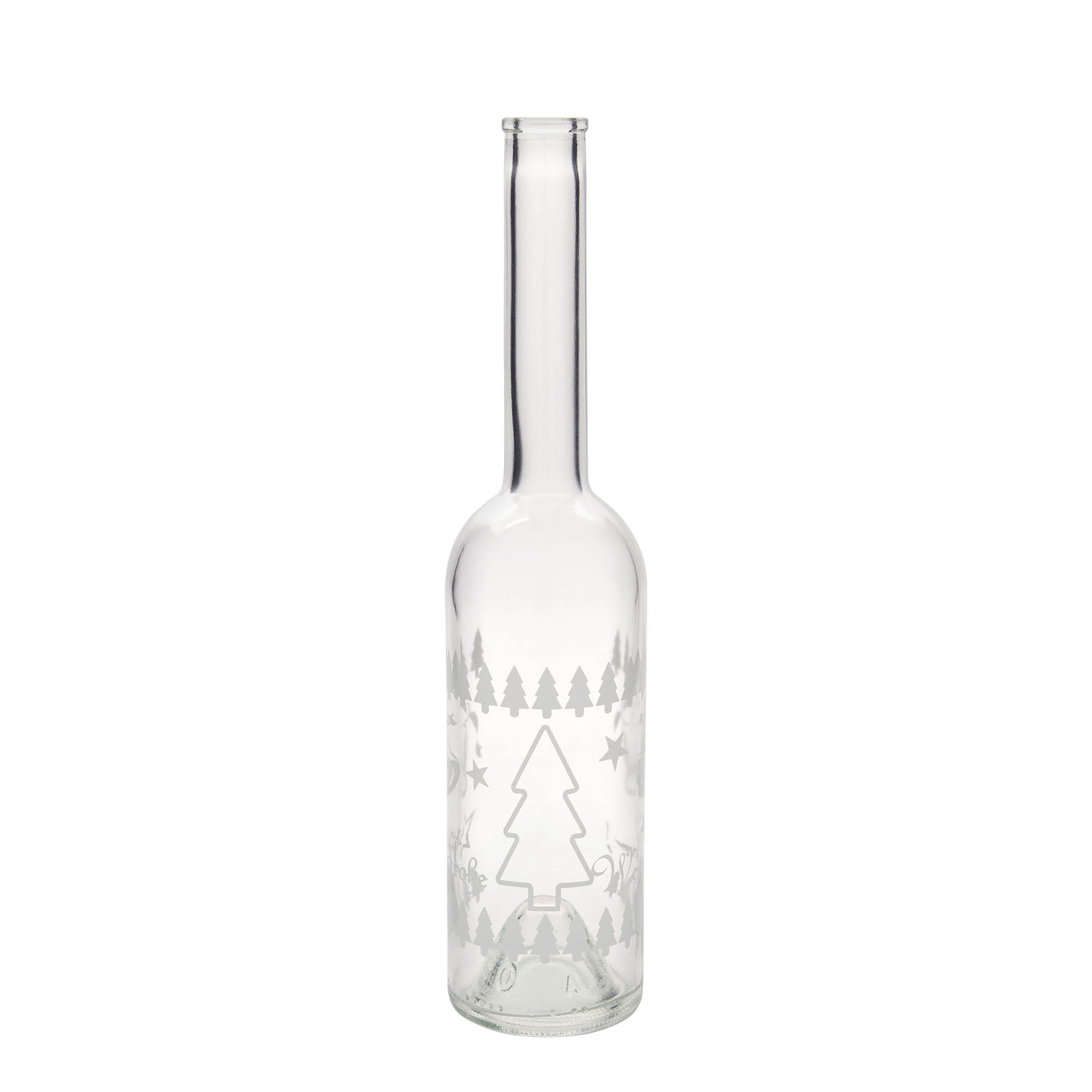 500 ml glass bottle 'Opera', design: Classic Christmas, opening: cork